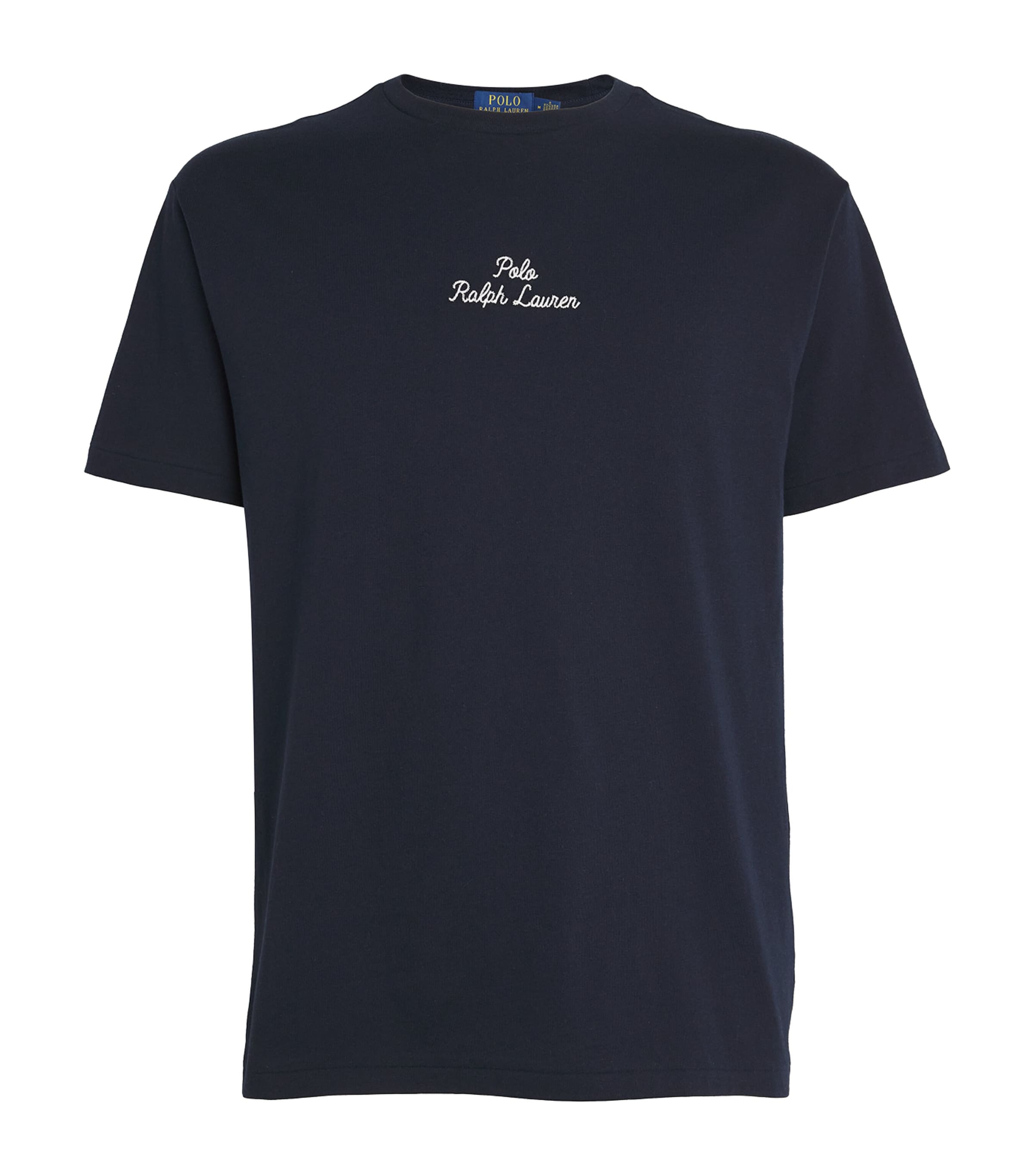 Shop Polo Ralph Lauren Embroidered-logo T-shirt In Navy