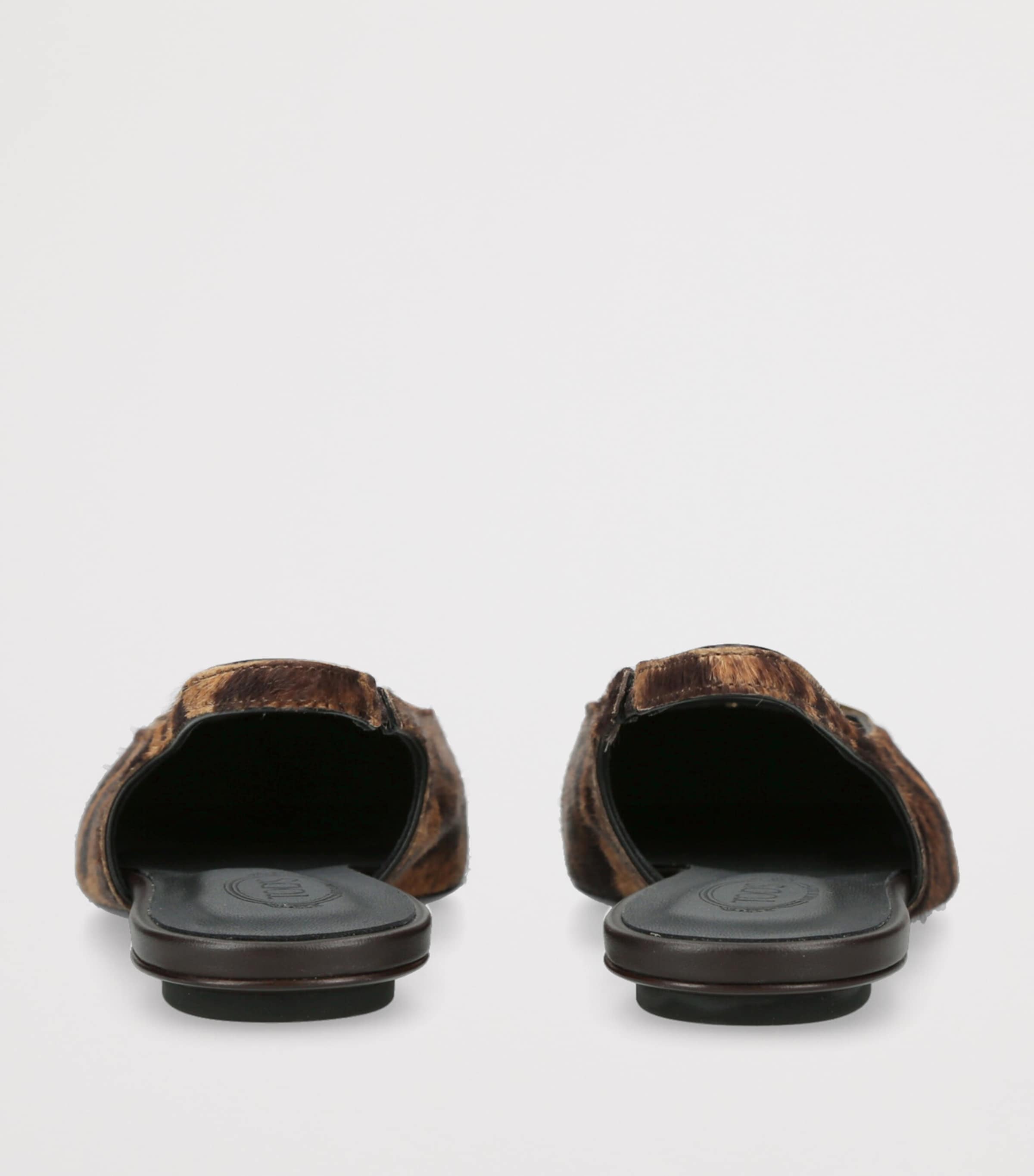 Tod's Pony Fur Barretta Cuoio Slingbacks Dk.brn Com Image 2
