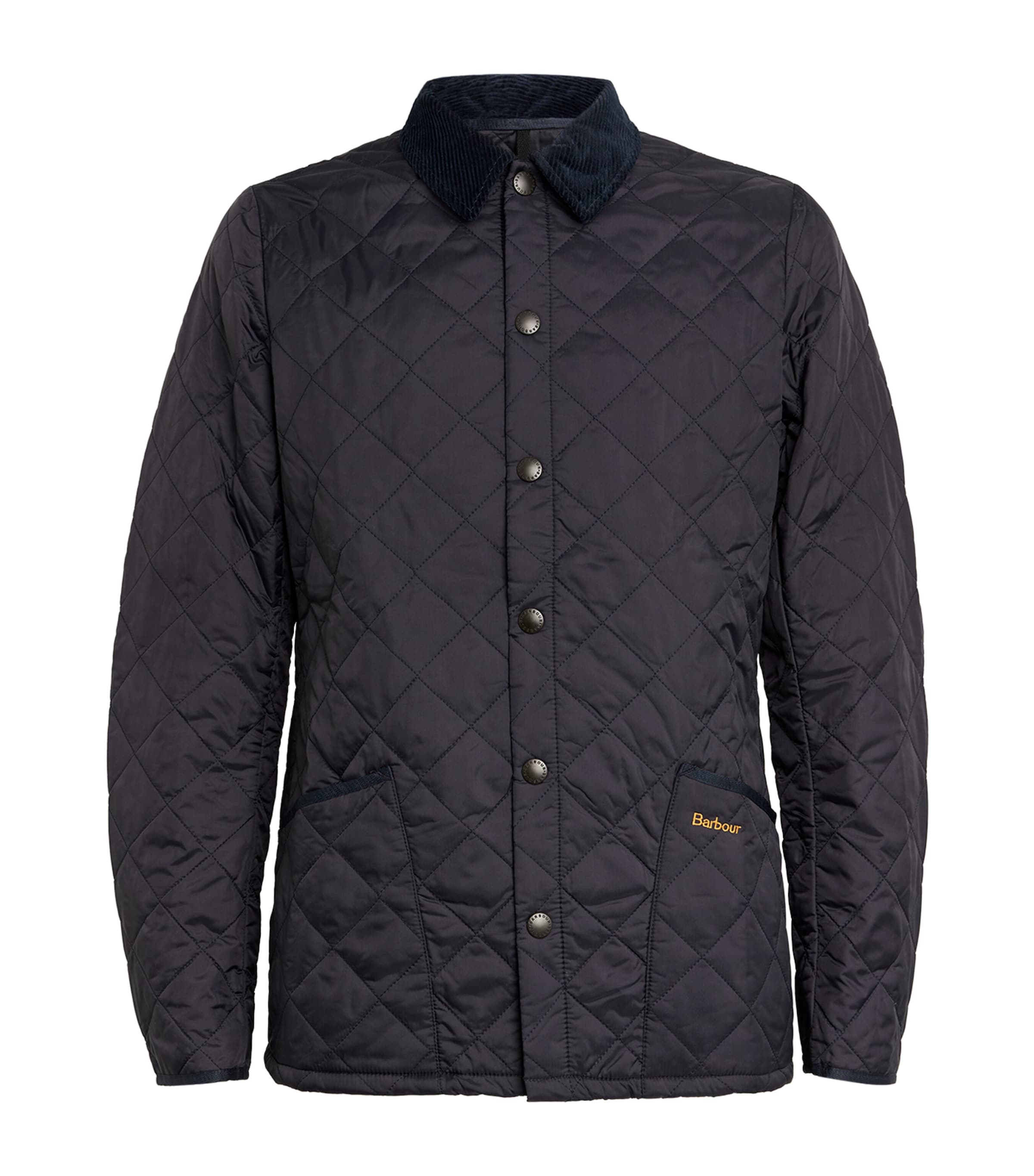 Barbour Mens Heritage Liddesdale Black Quilted Jacket In Navy