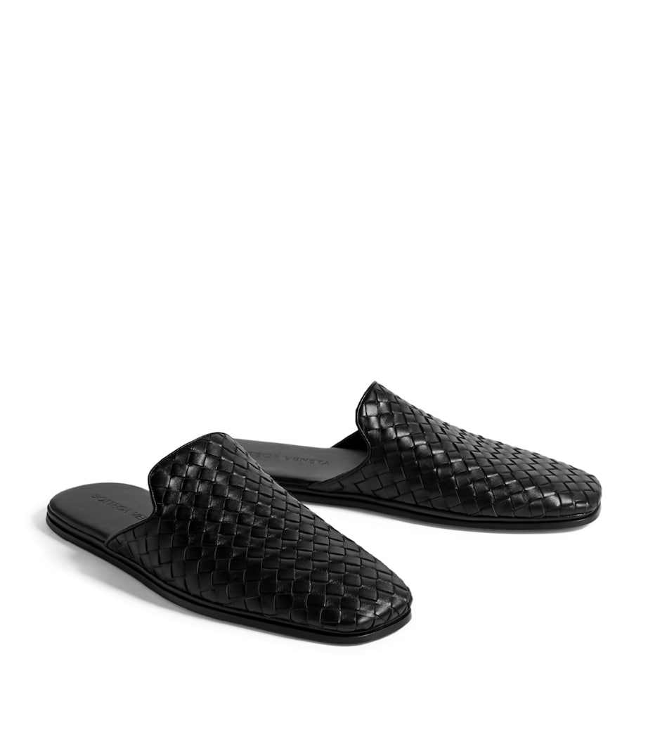 Bottega Veneta Leather Intrecciato Slippers Image 1