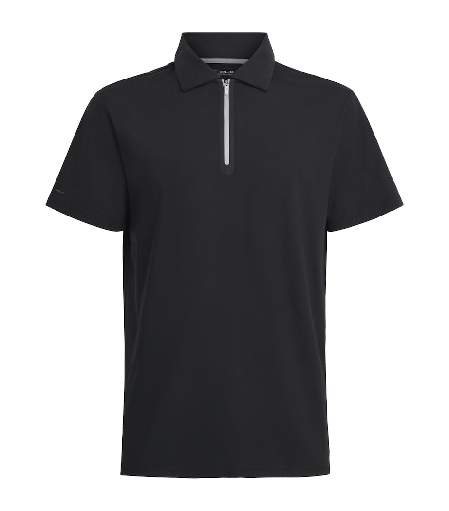 RLX Ralph Lauren Mens Quarter-Zip Polo Shirt Polo Black Image 1