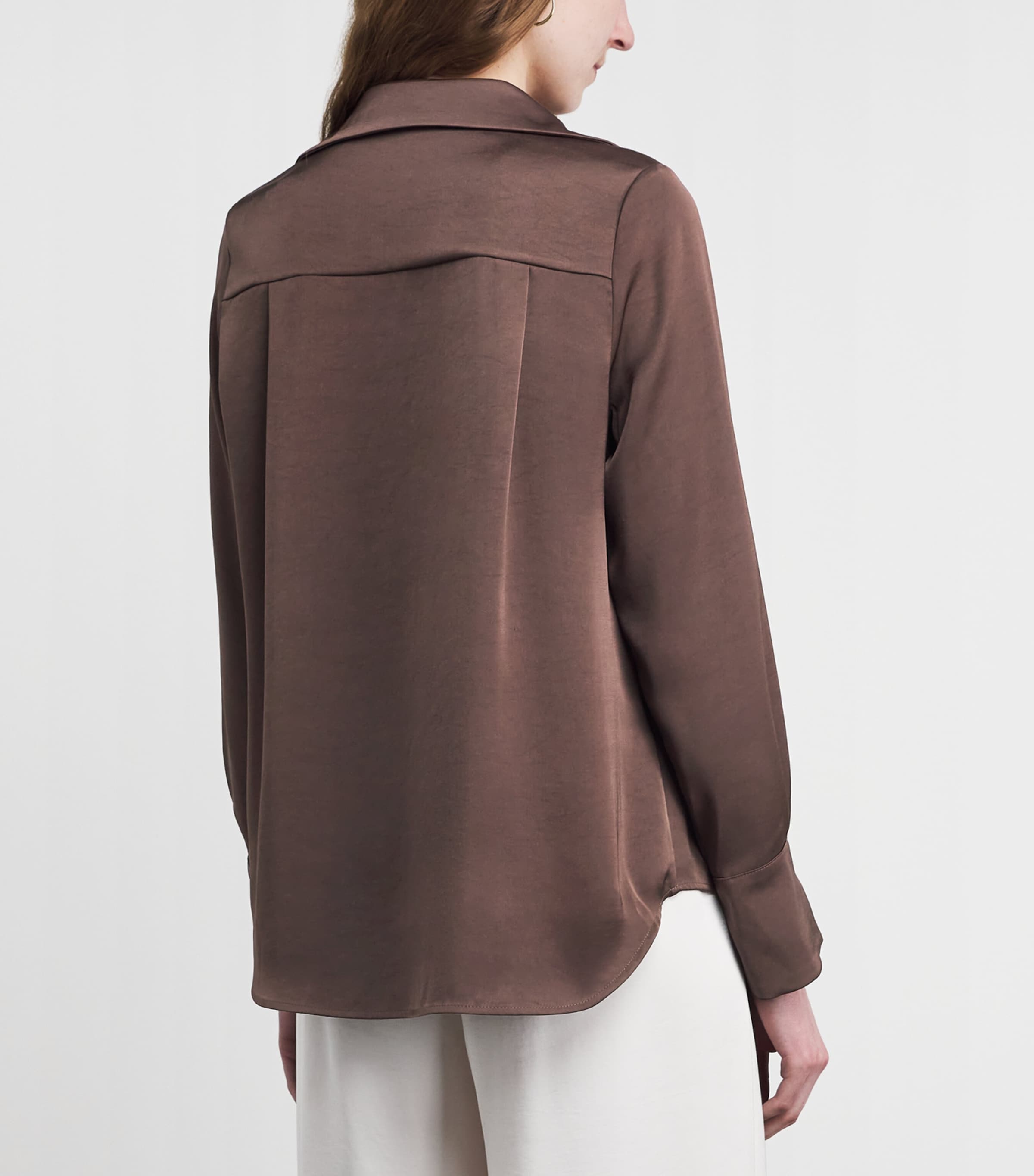 Claudie Pierlot Womens Satin Blouse Brown Ice Image 5