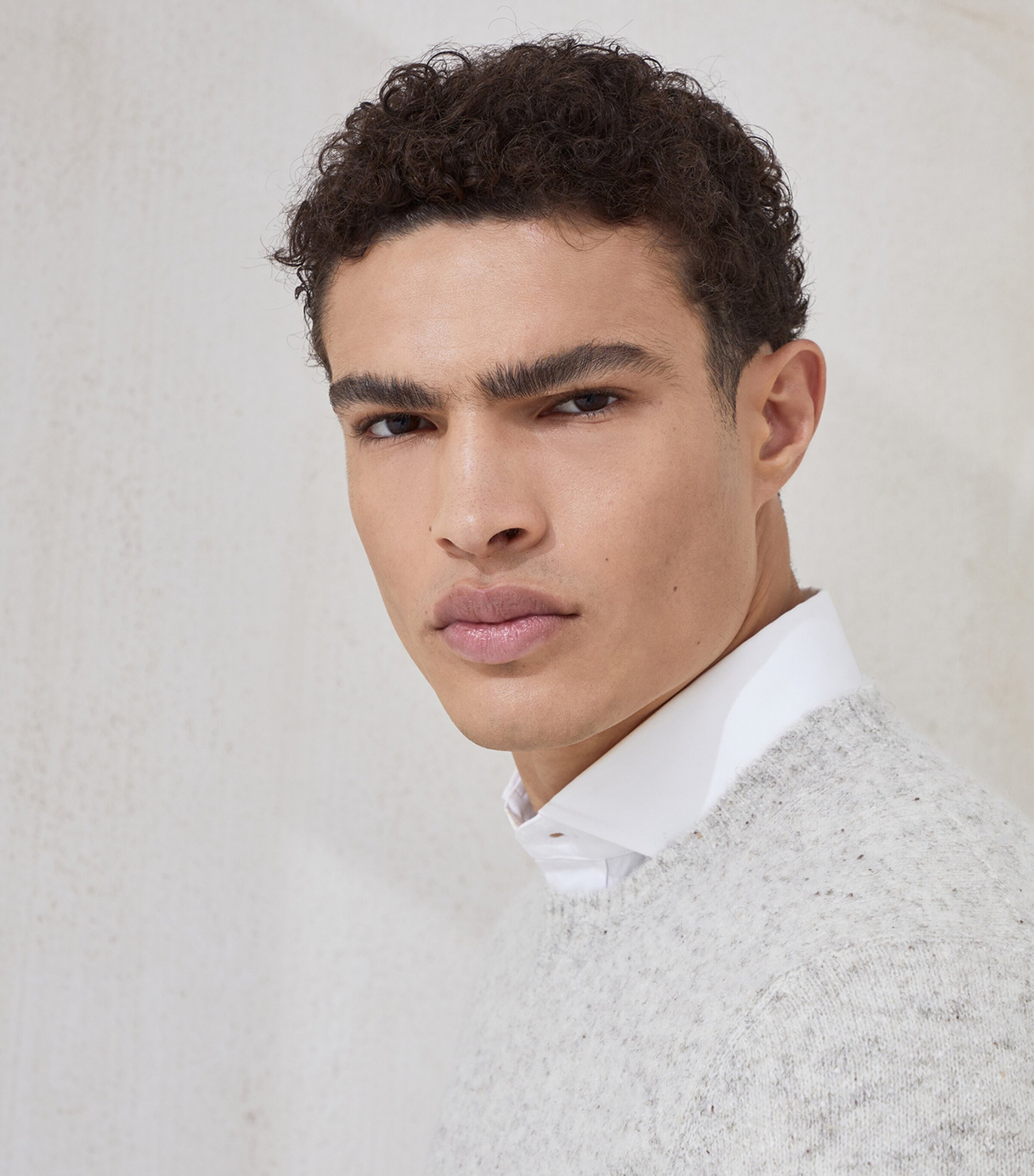 Alpaca-Wool-Silk Flecked Sweatshirt CL073 Image 6