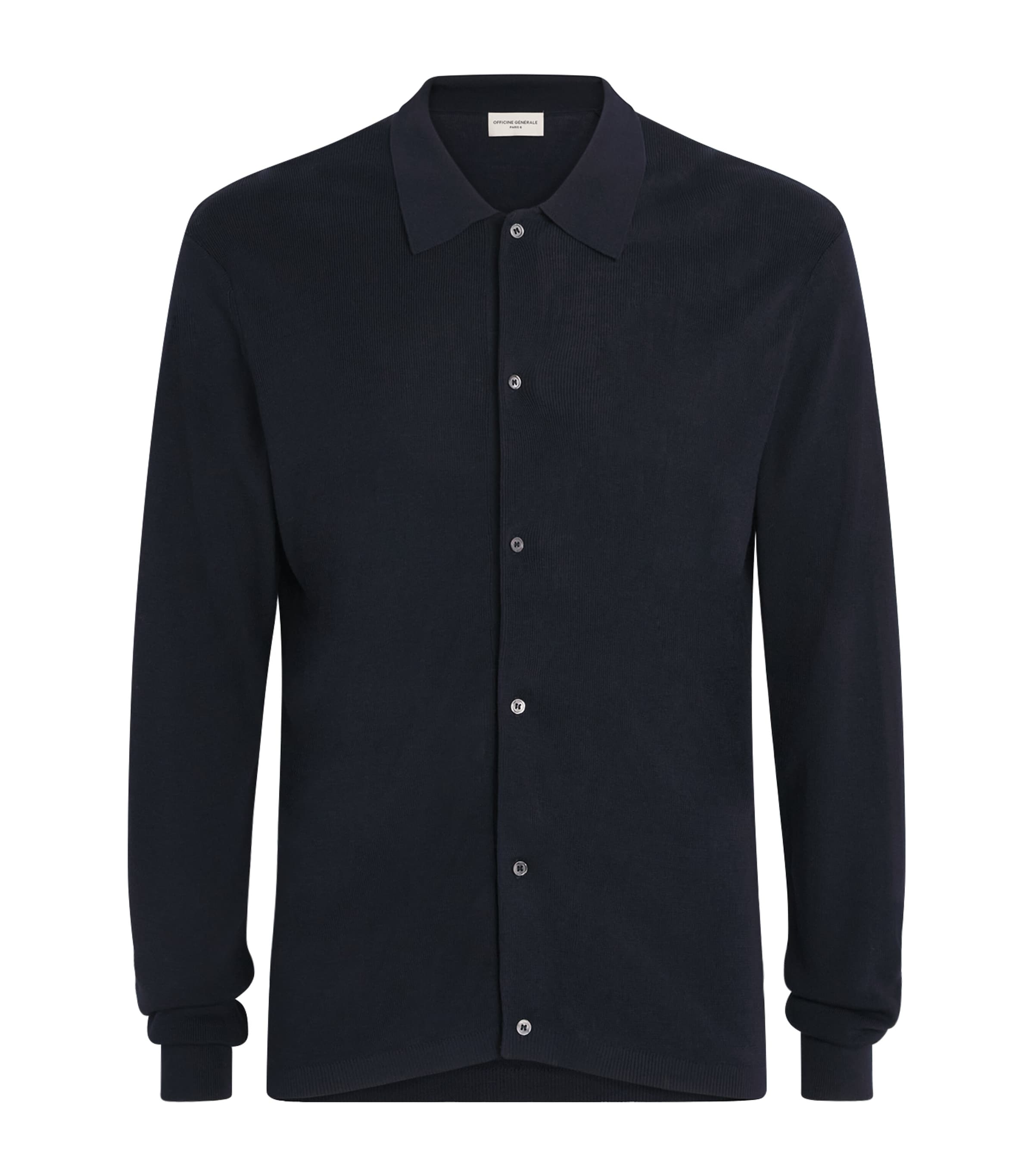 Ribbed Collar Cardigan DARK NAVY Image 1