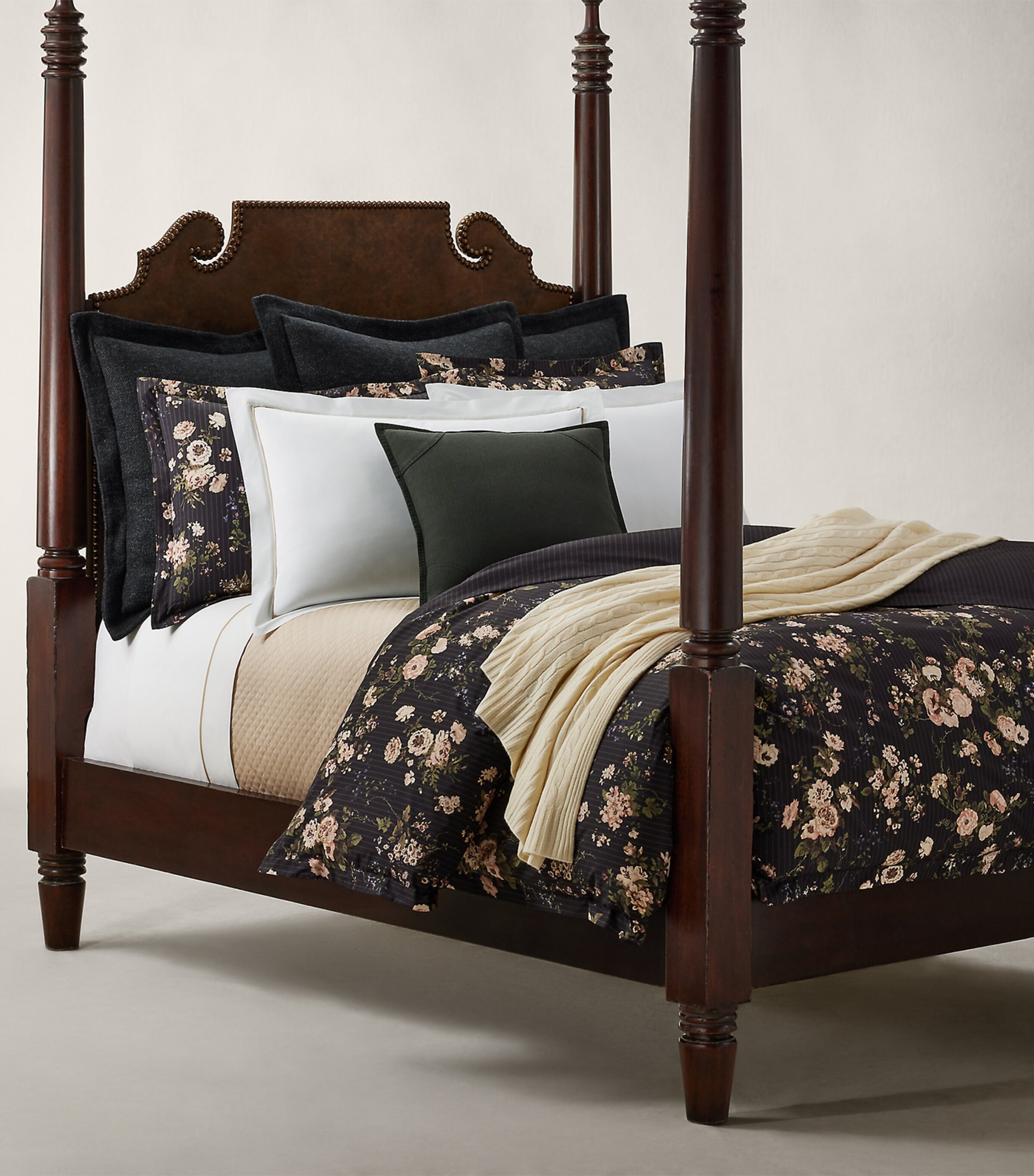 Ralph Lauren Home Cotton Thompson Double Duvet Cover (200cm x 200cm) Charcoal Image 2