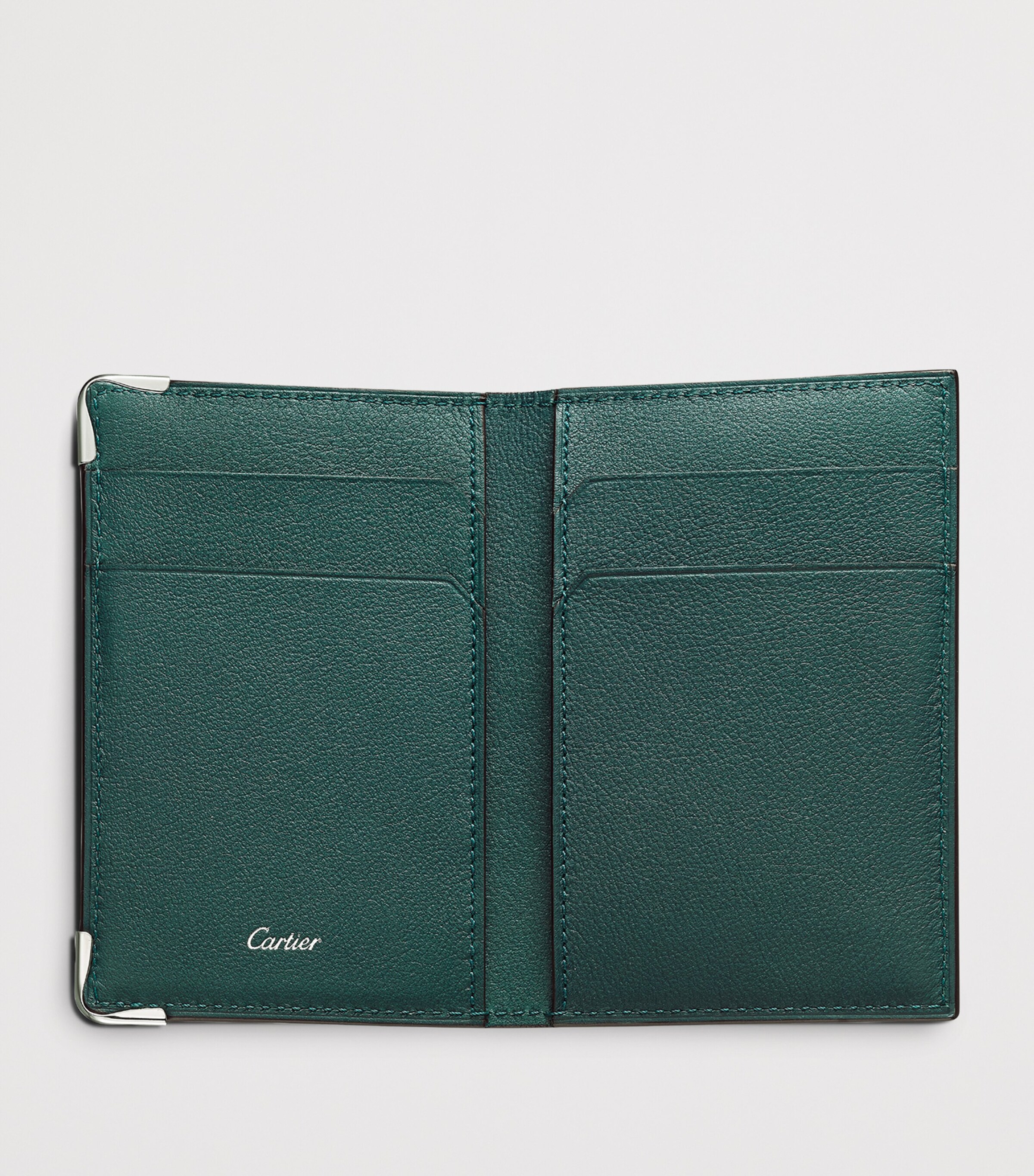 Leather Must de Cartier Bifold Card Holder GREEN Image 3