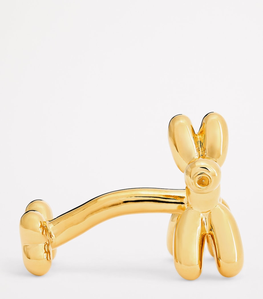 Babette Wasserman Gold-Plated Balloon Dog Cufflinks Gold Image 4