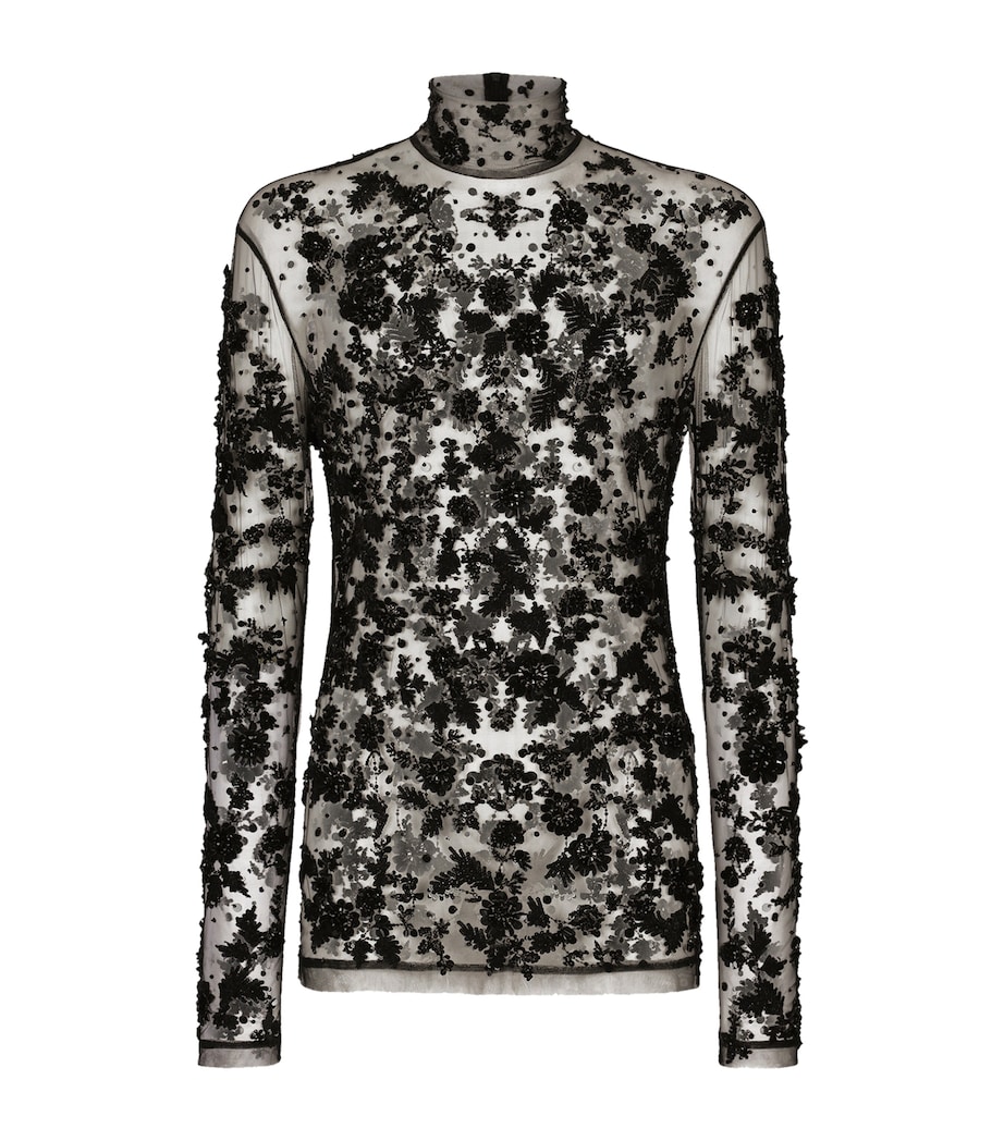 Embellished Long-Sleeve T-Shirt N0000-BLACK Image 1