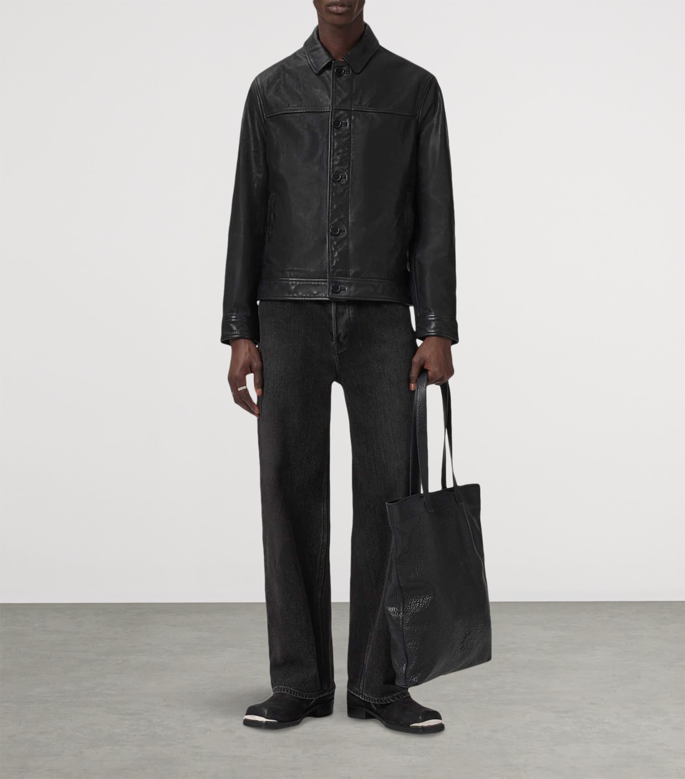 Nates Leather Jacket BLACK Image 3