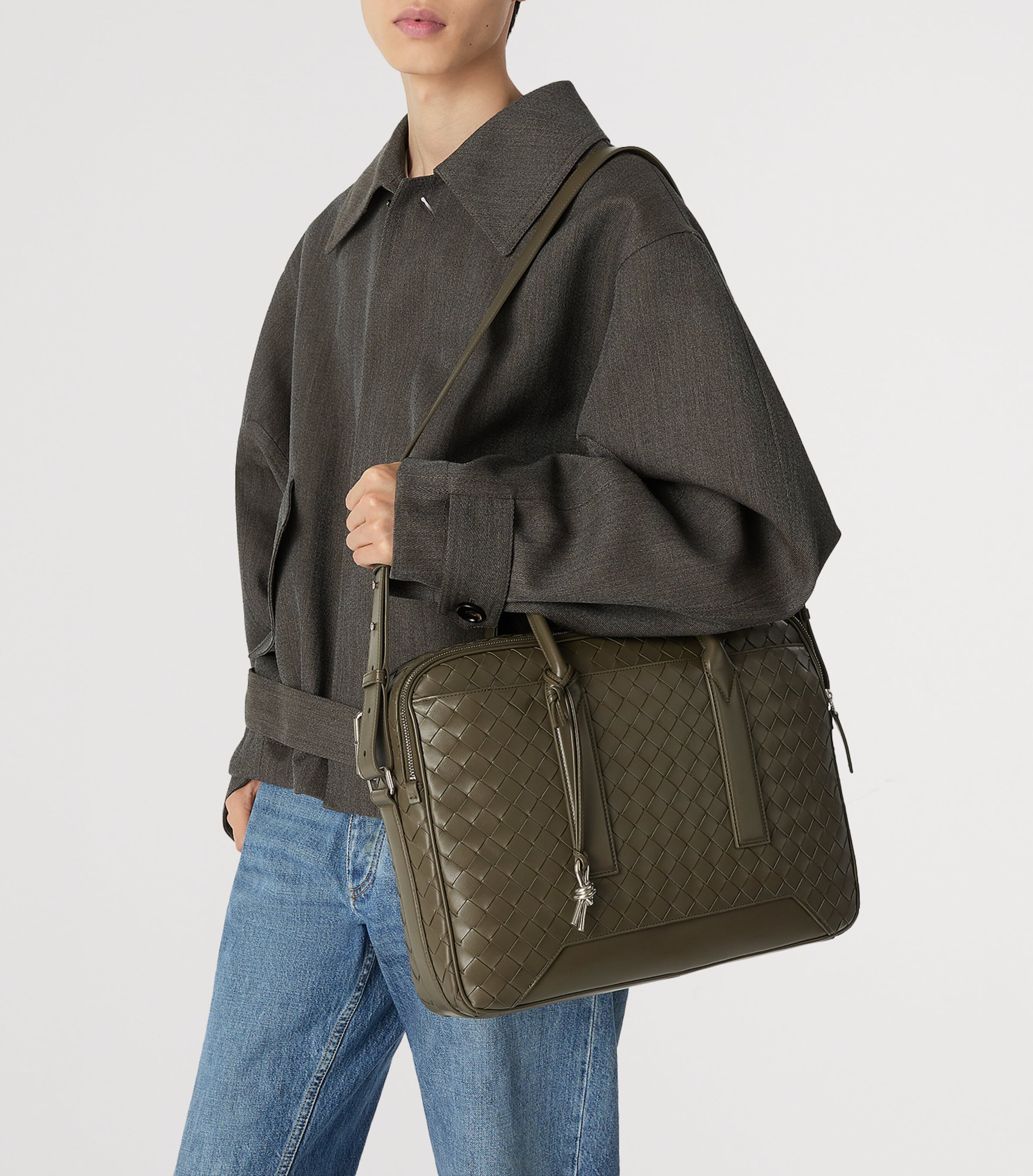 Leather Intrecciato Getaway Briefcase 3227 Image 2