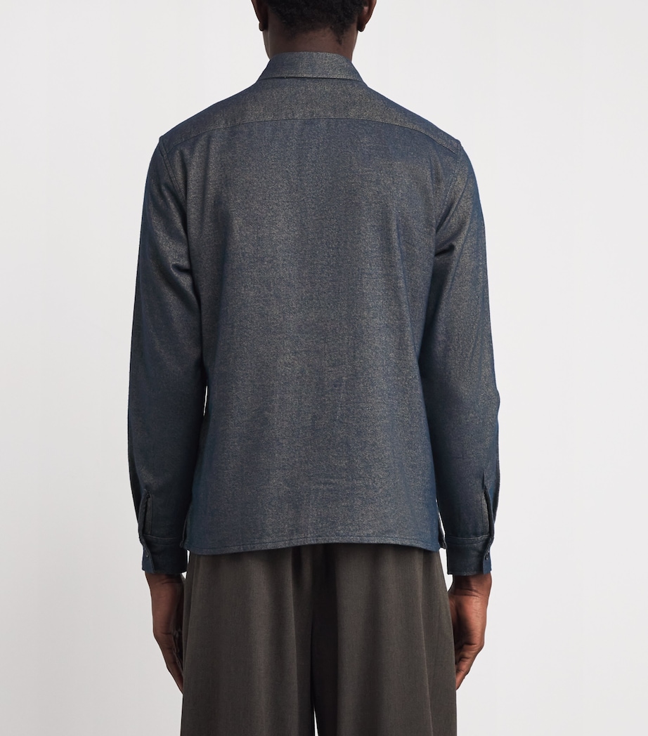 Flannel Twin-Pocket Shirt CHAMBRAY. Image 4