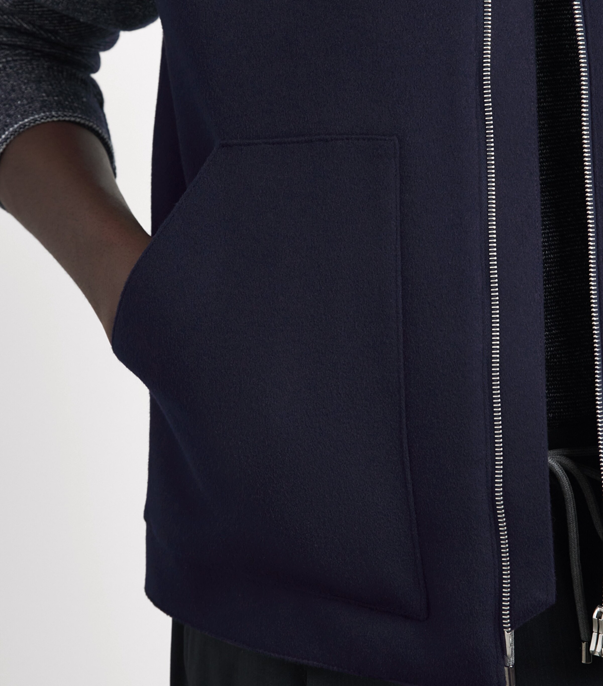 Lardini Mens Wool-Cashmere Gilet Navy Image 3