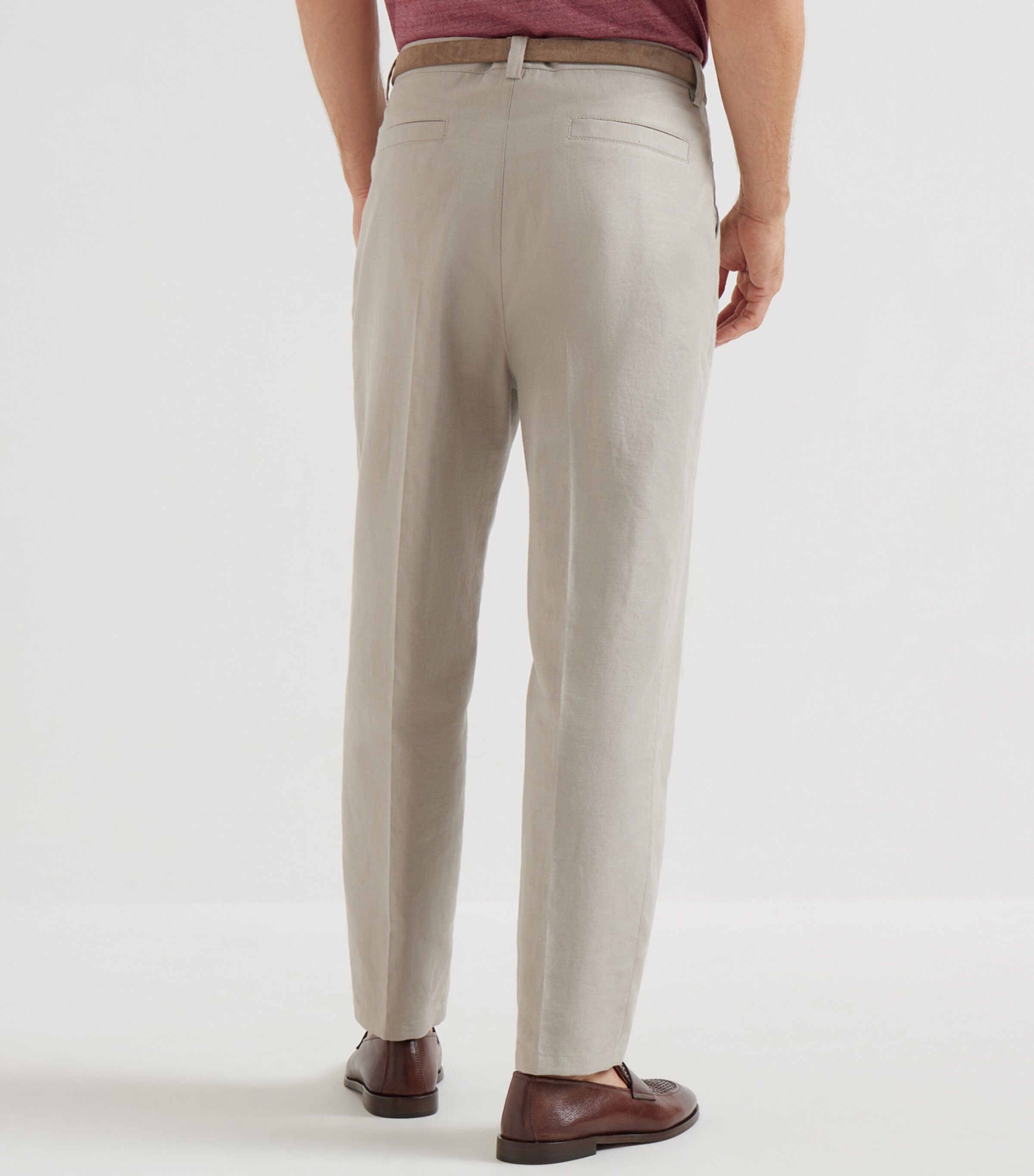 Brunello Cucinelli Mens Cotton-Linen Panama Trousers Image 5