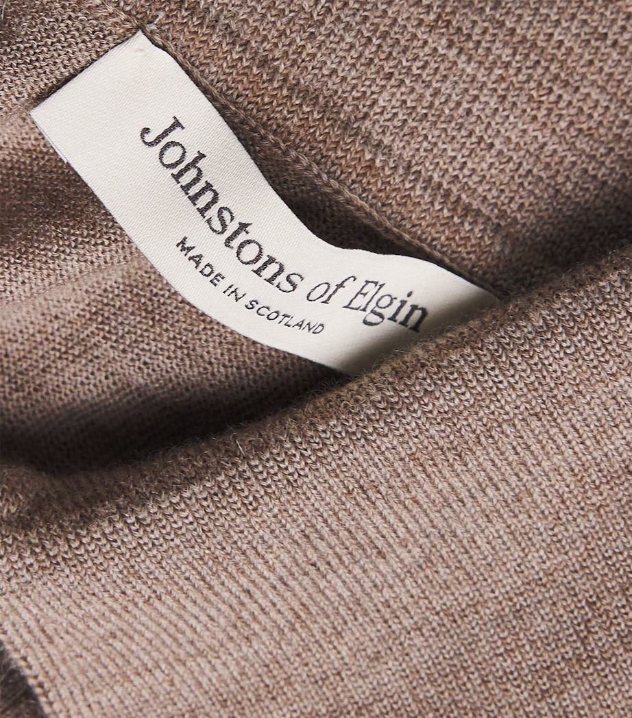 Superfine Cashmere Stripe Polo Shirt Q25929 PEBBLE/ASH Image 5