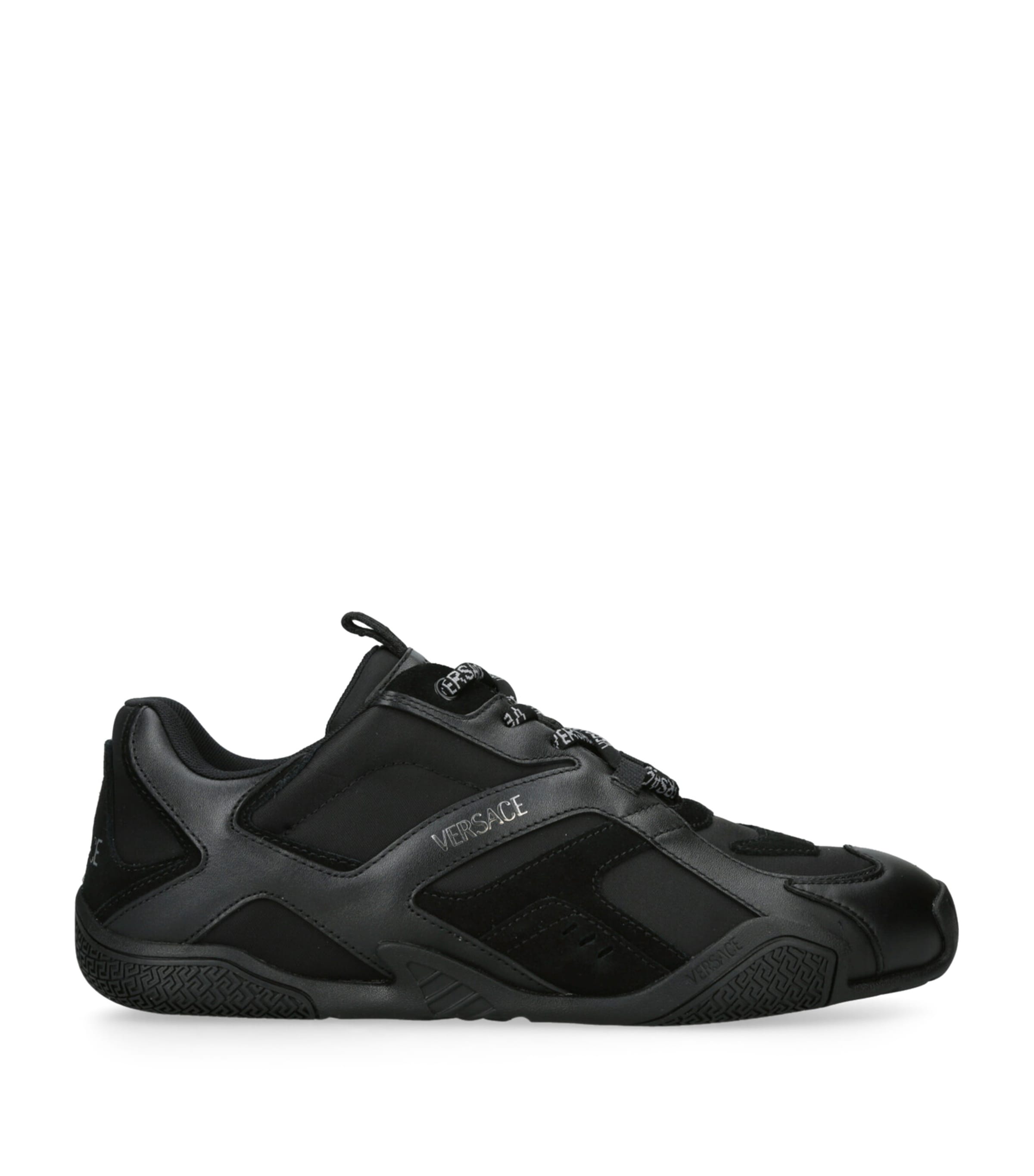 Versace Suede Low-Top Sneakers Black Image 1