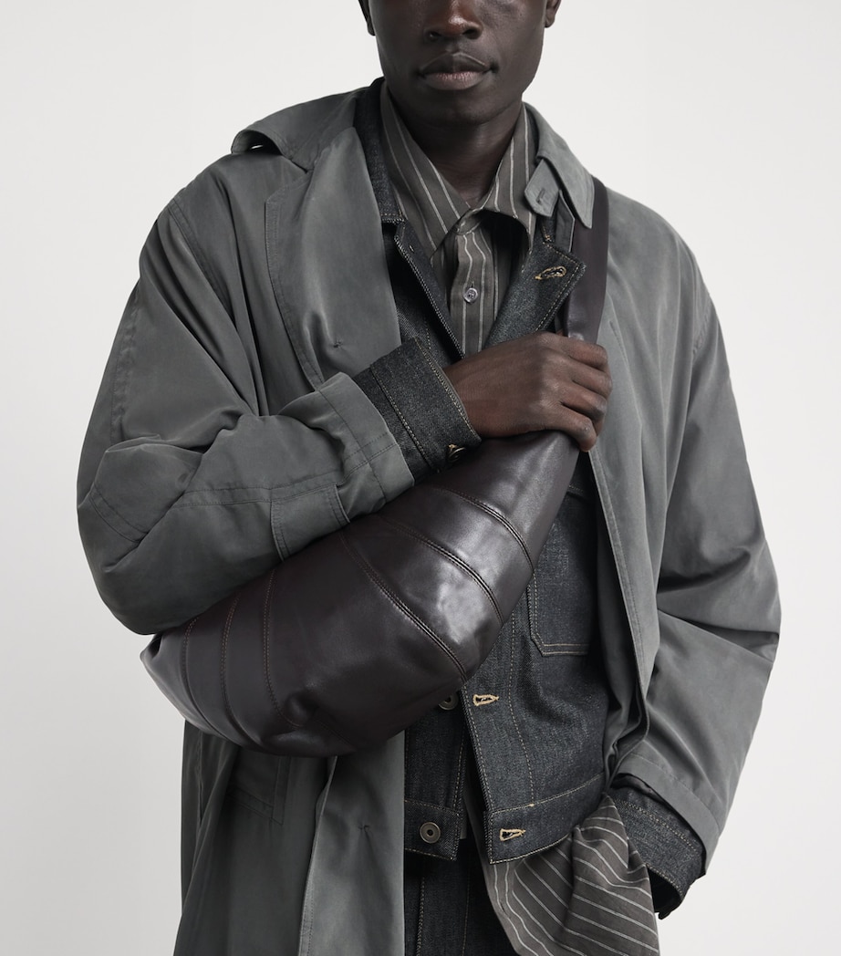 Medium Grained Leather Croissant Shoulder Bag DARK CHOCOLATE BR490 Image 5