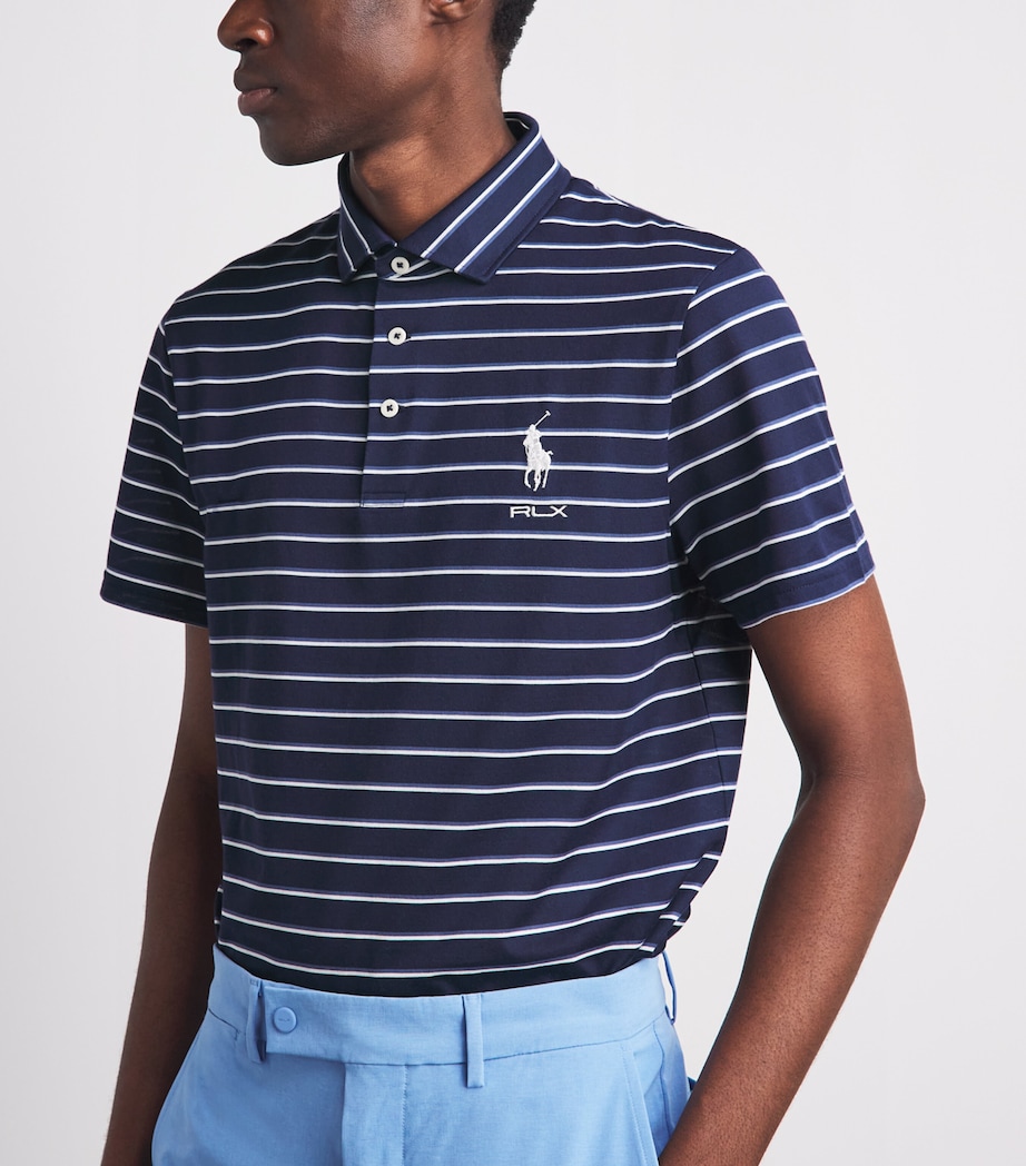 RLX Ralph Lauren Mens Stripe Tour Polo Shirt Old Royal Multi Image 3