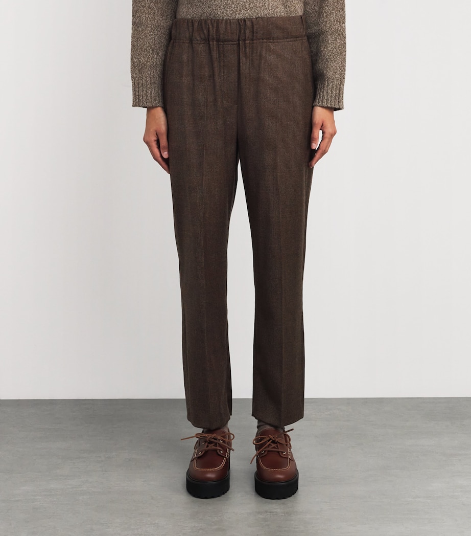 Stretch-Wool Houndstooth Trousers CHOCOLATE Image 3