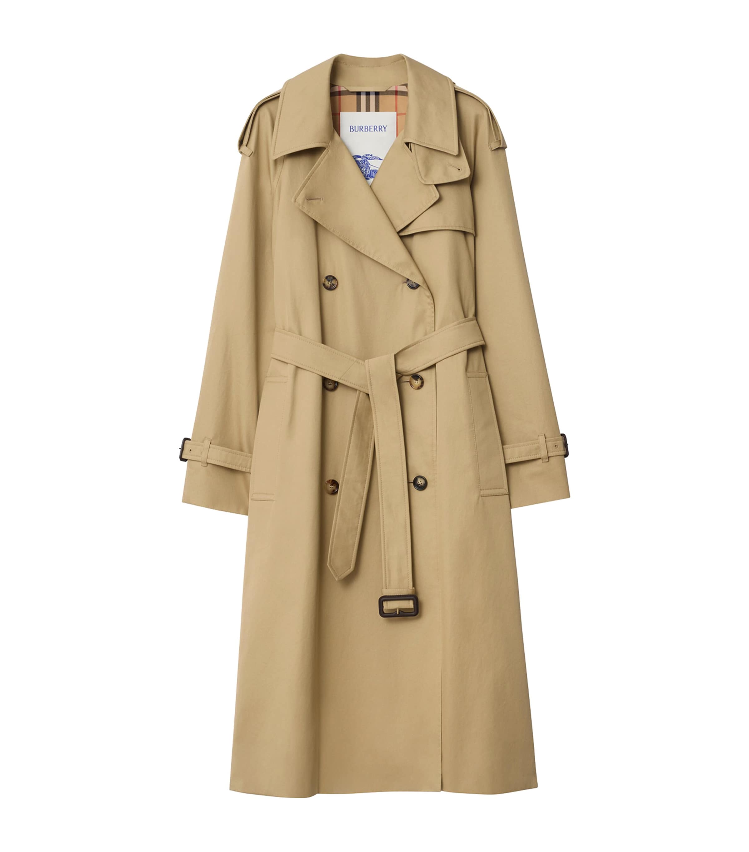 Burberry Long Castleford Trench Coat Beige