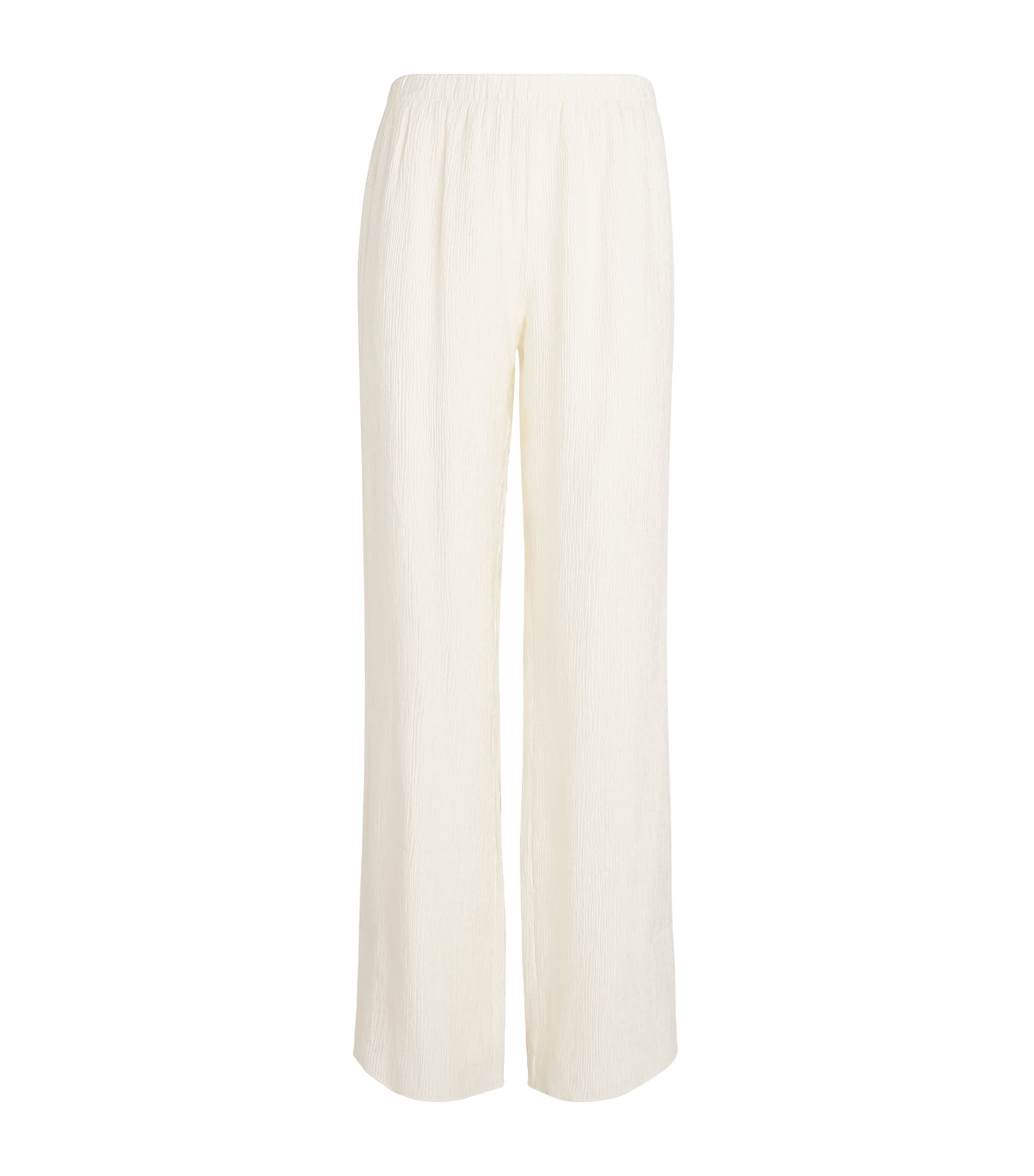 ANINE BING Womens Crinkled Aden Trousers Ecru Image 1