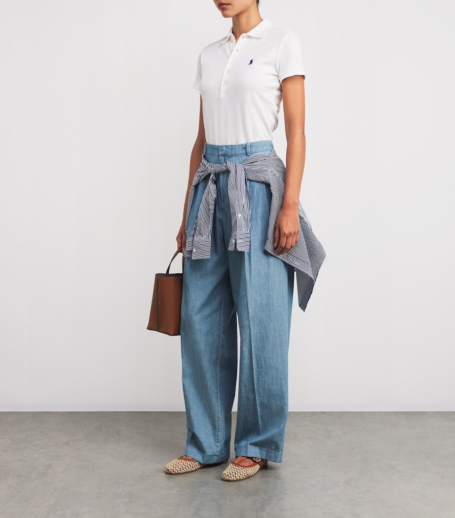Cotton Wide-Leg Trousers CHMBRY BLU Image 2