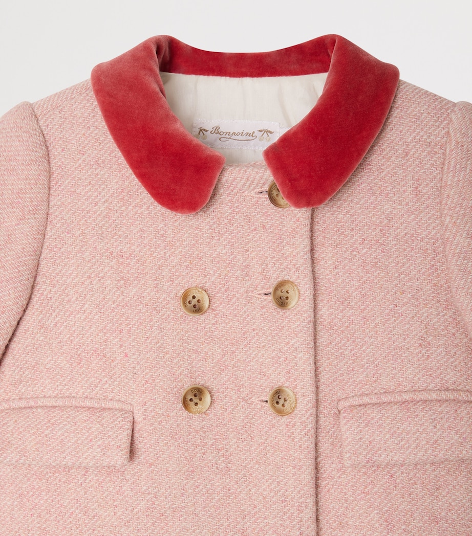 Wool-Blend Double-Breasted Coat (6 Months) BUVARD Image 3