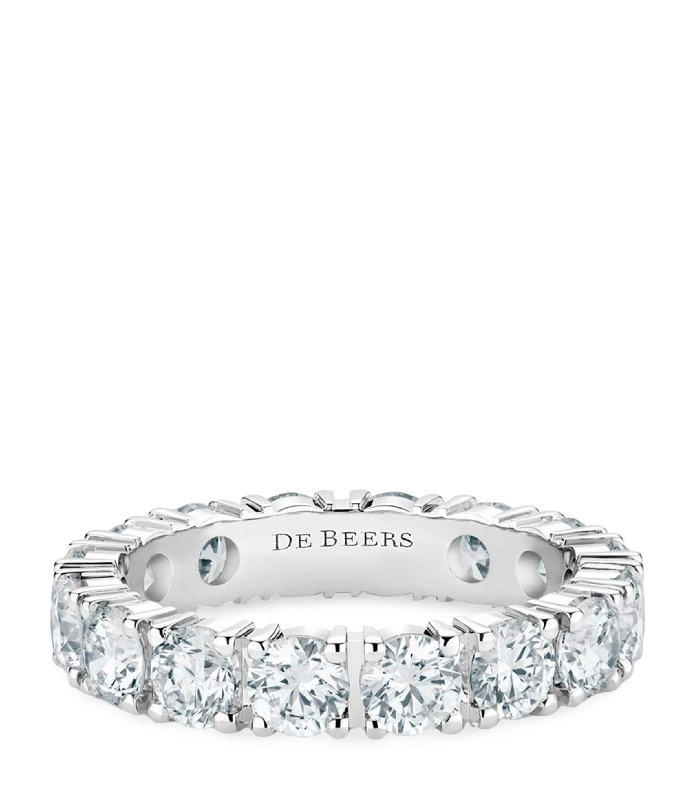 De Beers Platinum Classic Eternity Band In Silver