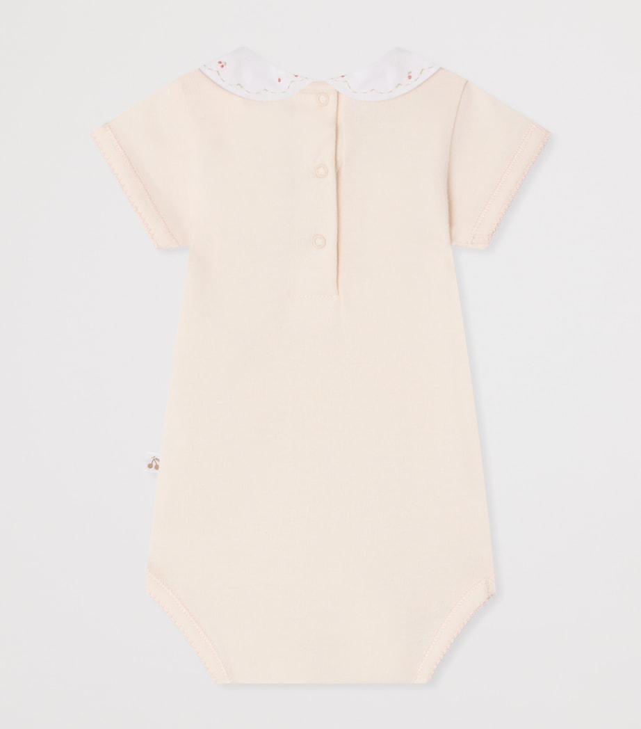 Bonpoint Organic Cotton Cygne Bodysuit (1-18 Months) Rose Petale Image 2