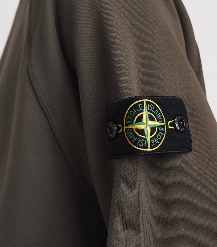 Stone Island Mens Cotton Compass Logo Sweatshirt Image 3