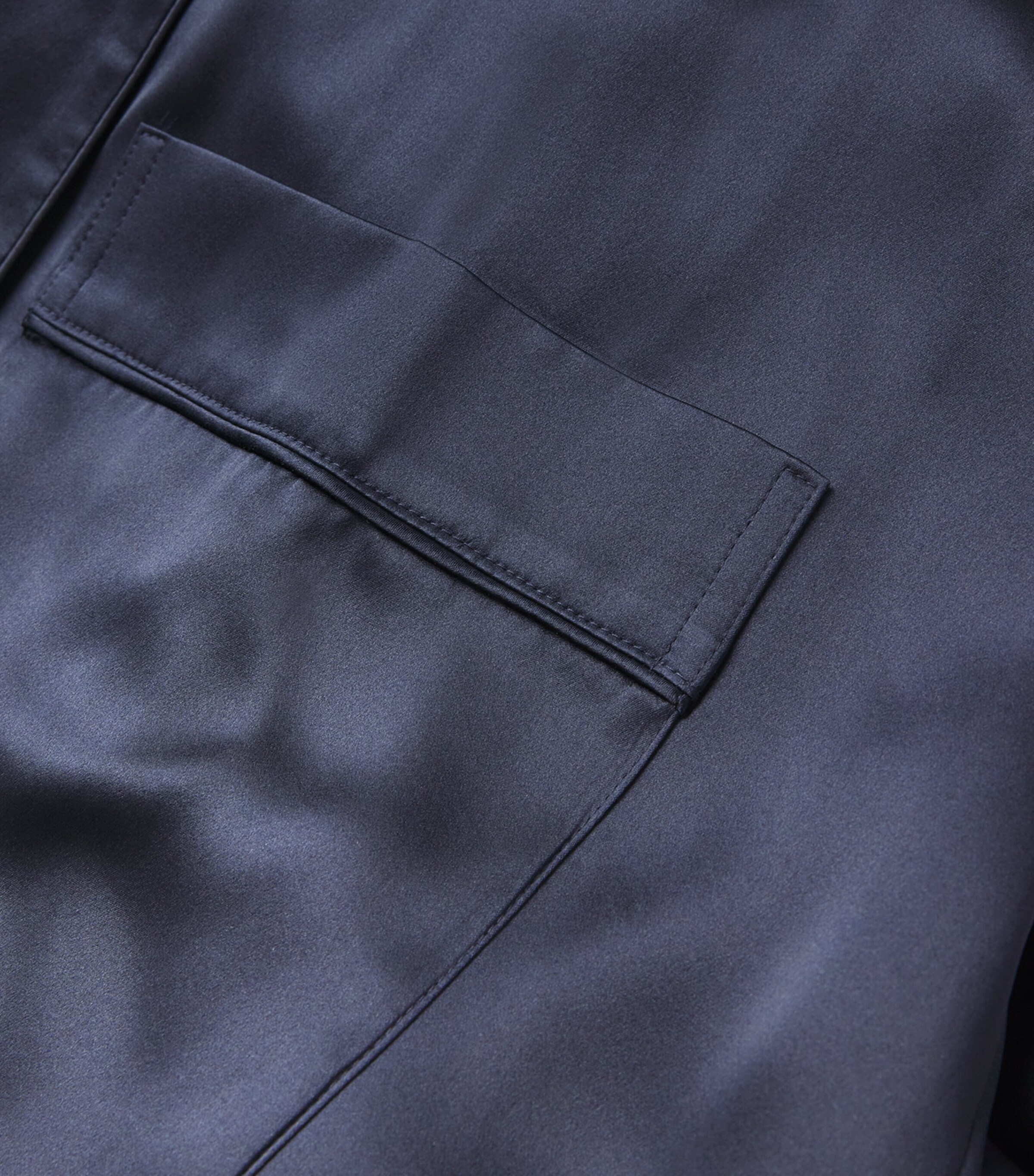 Harrods Mens Silk Night Robe Navy Image 5