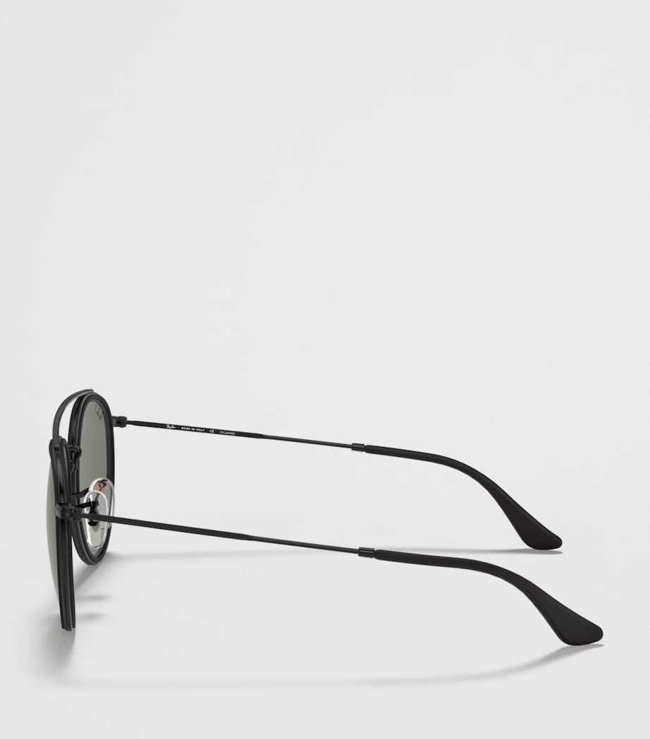 Ray-Ban RB3647N Double Bridge Round Sunglasses Black Image 3