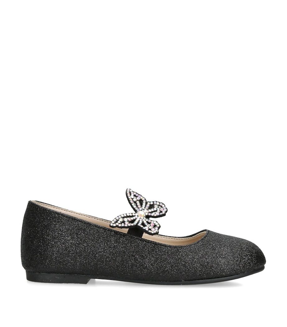 BabyWalker Sparkle Butterfly Ballet Flats Black Image 1