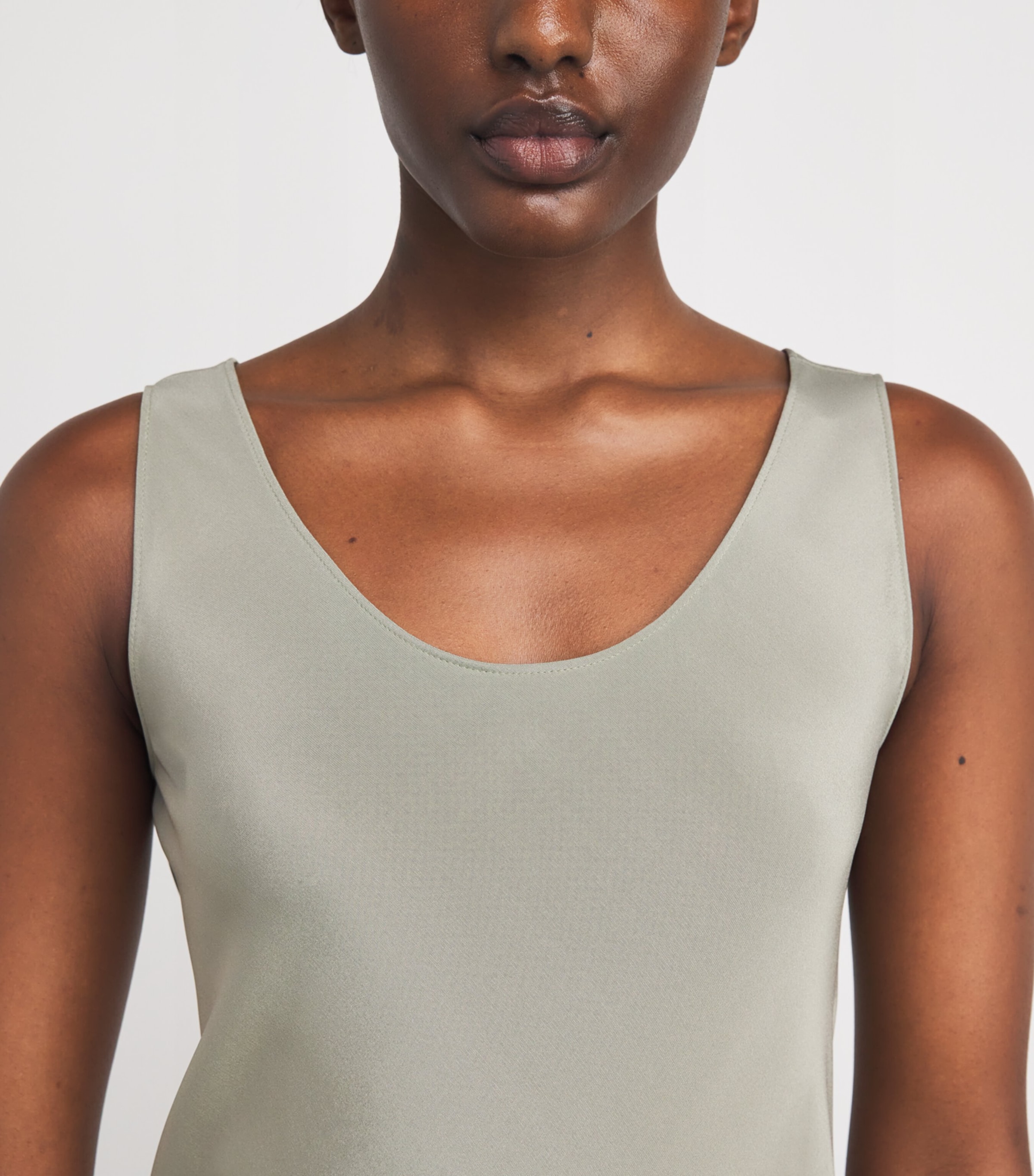 Silk Midi Dress SAGE GREEN Image 4