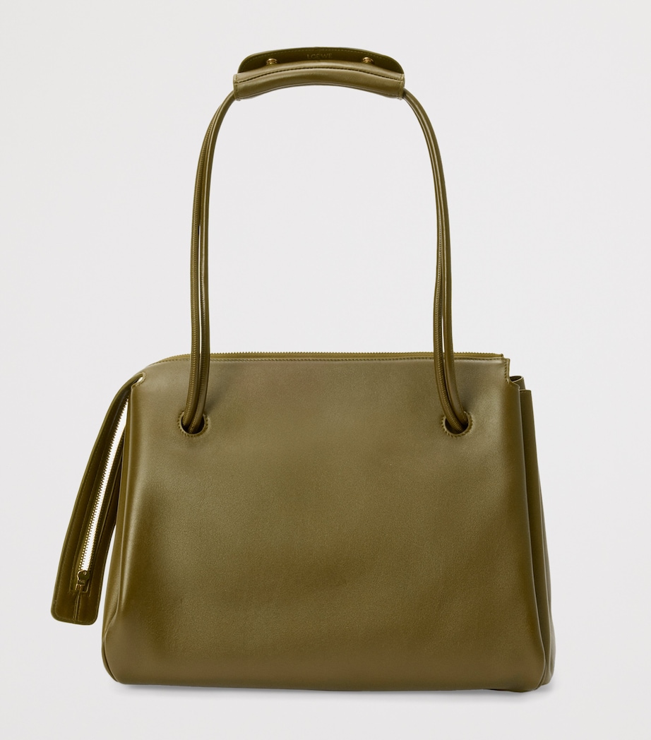 Large Leather Madrid Shoulder Bag OLIVE Image 5