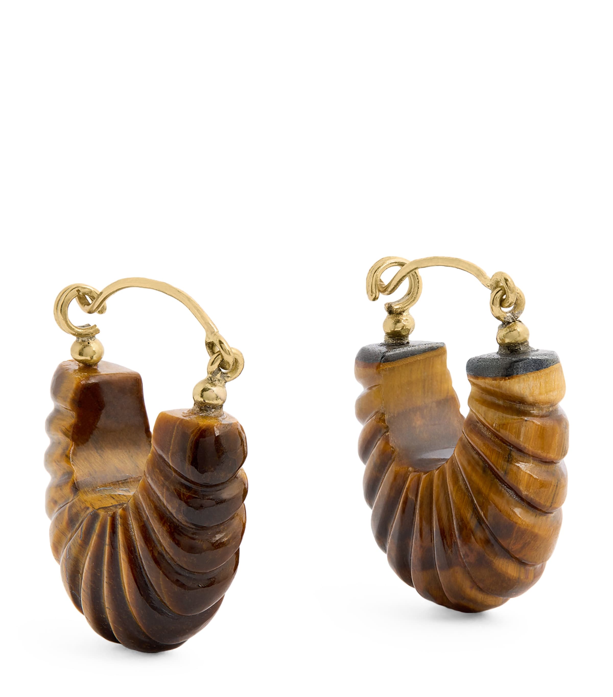 Ulla Johnson Tiger Eye Zora Hoop Earrings In Brown