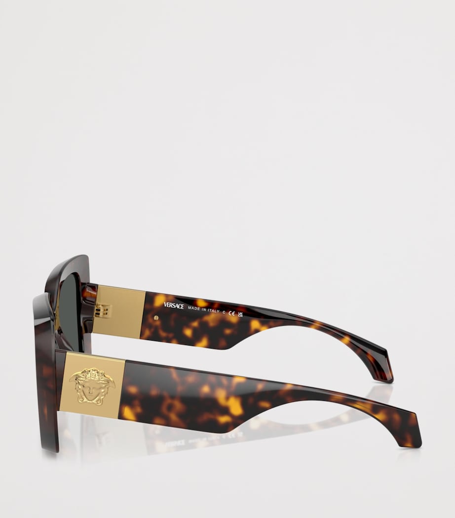 Versace Tortoise Square Irregular Sunglasses Brown Image 3