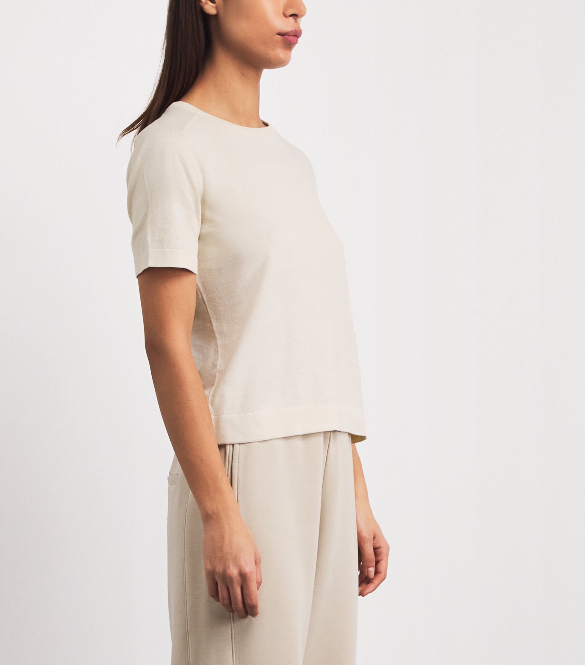 Y.O.U Womens Cotton Somerby T-Shirt Ecru Image 4