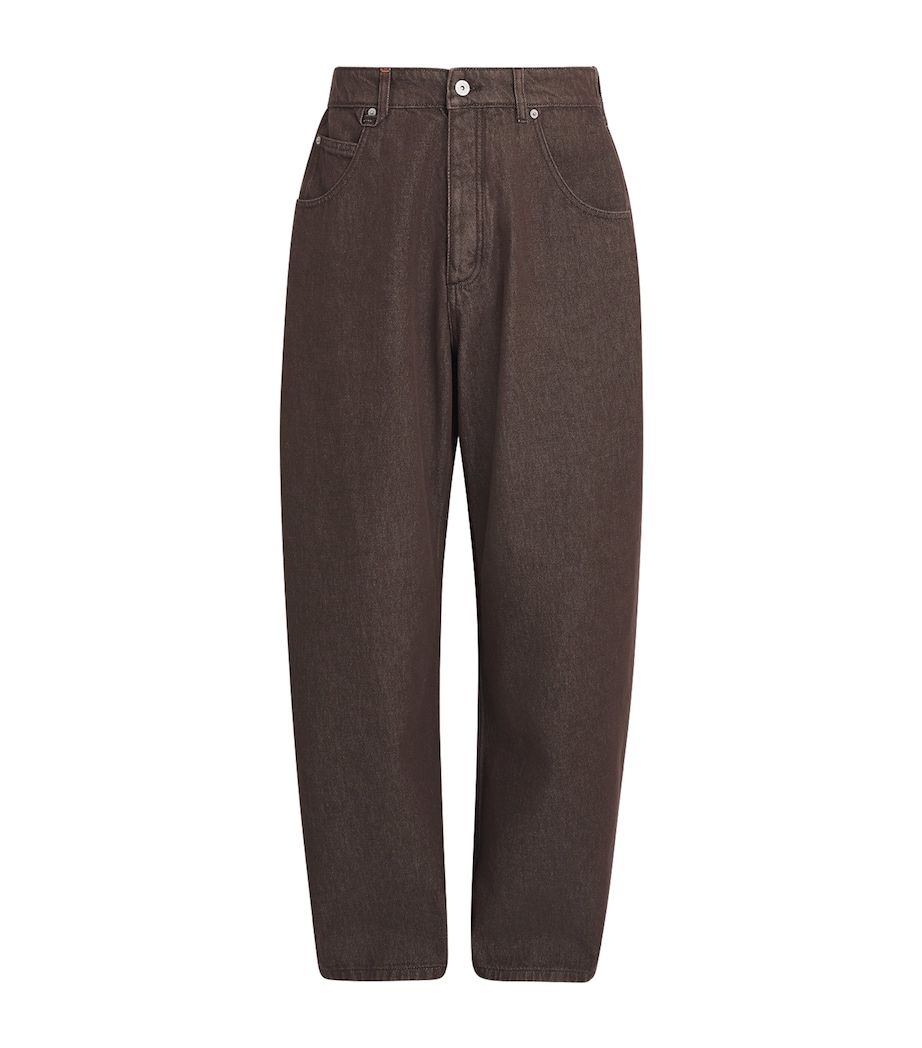 Jacquemus Mens Tempo Barrel Jeans Brown Image 1