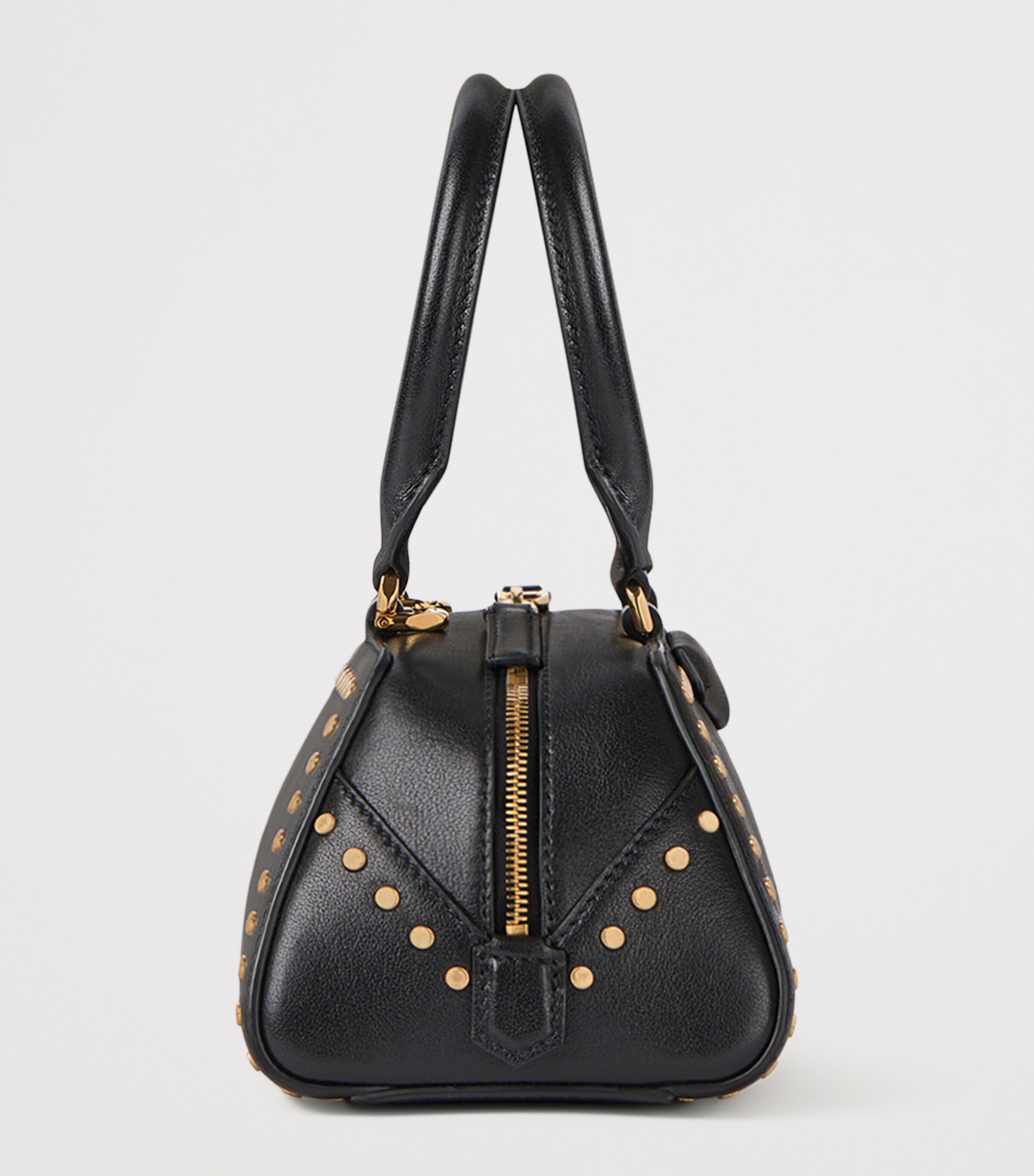 Mini Leather Antigona Cube East-West Top-Handle Bag BLACK Image 3