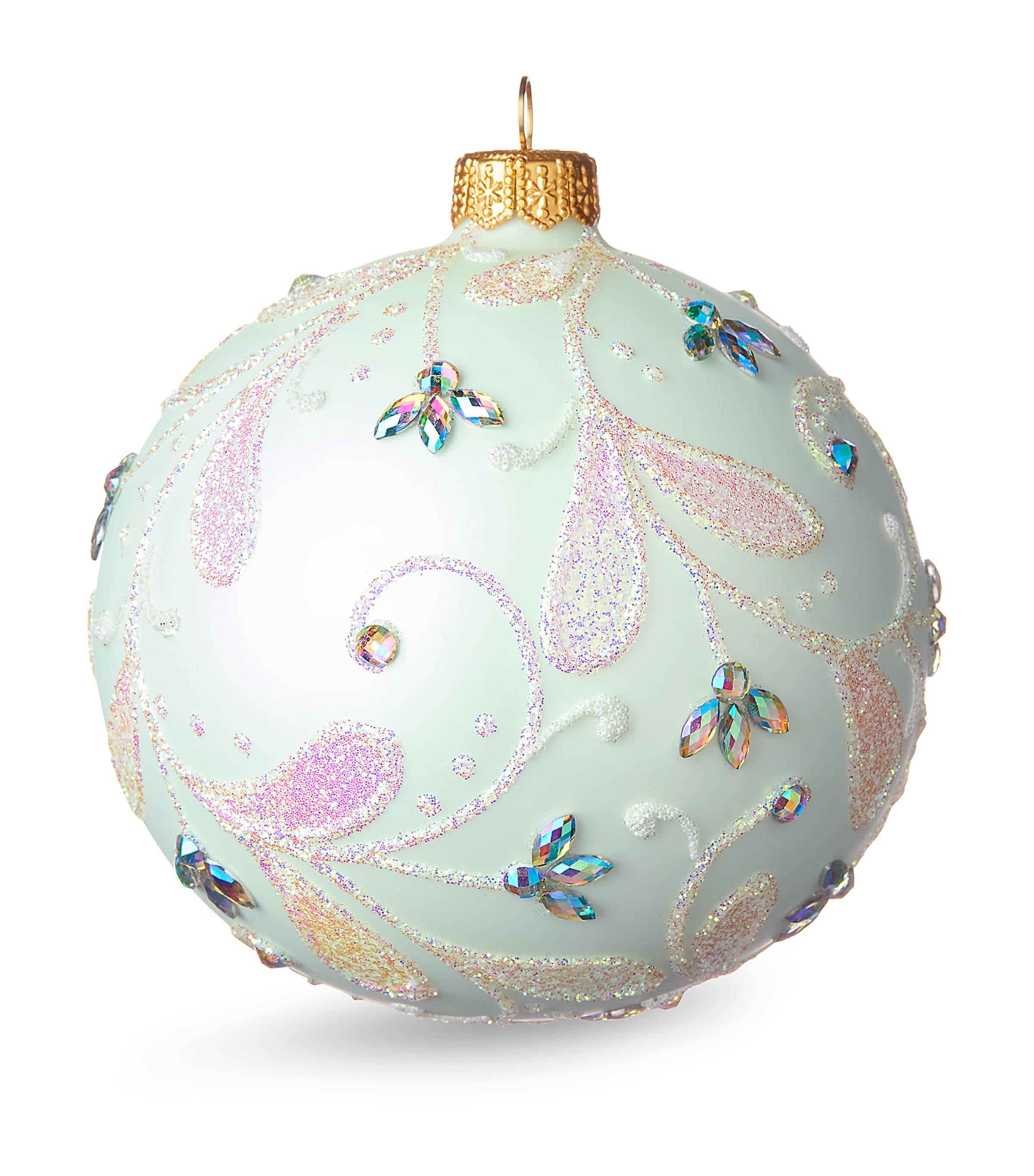 Harrods Flower-embellished Bauble In Green