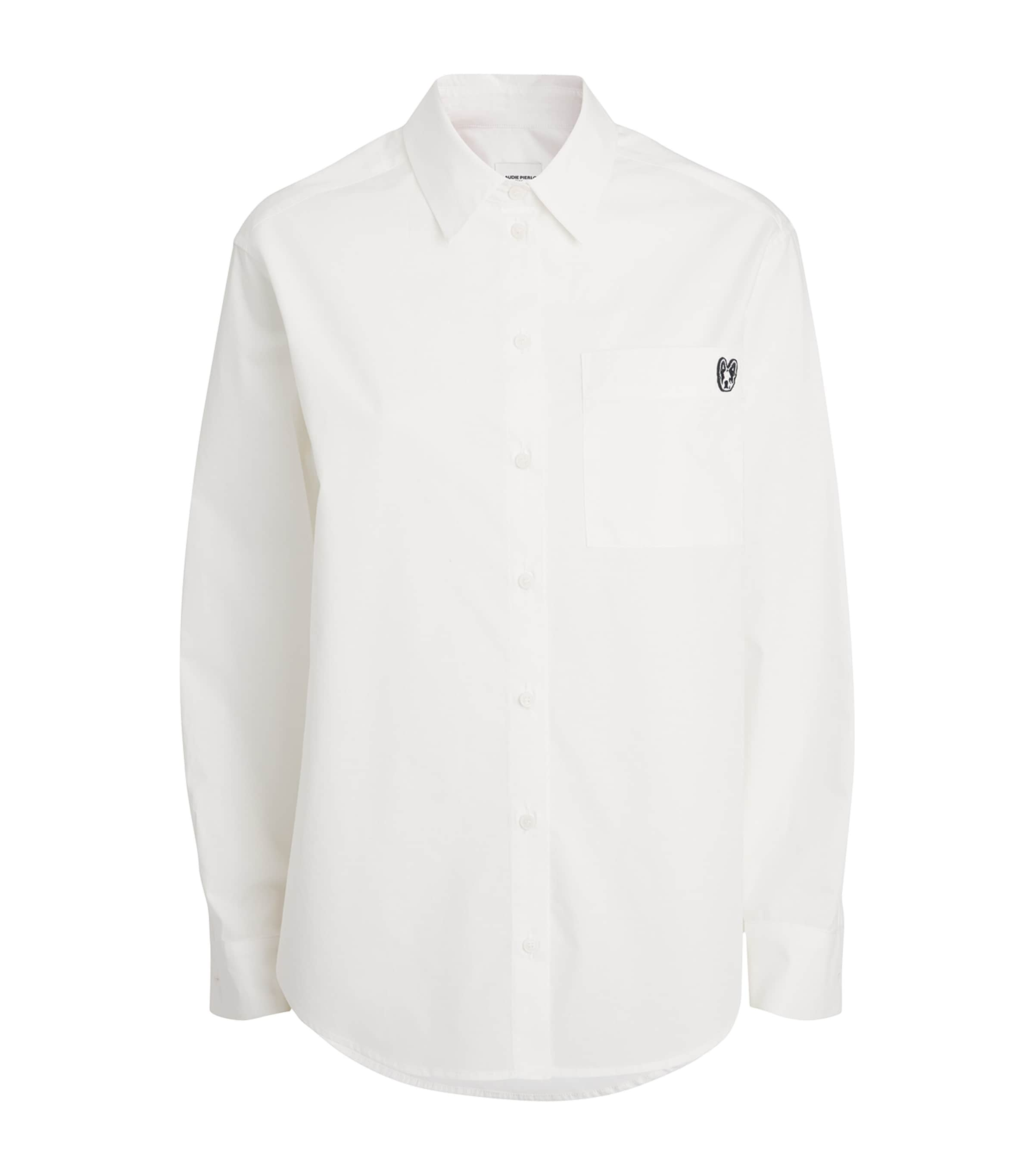 Claudie Pierlot Cotton Embroidered-toto Shirt In Neutral