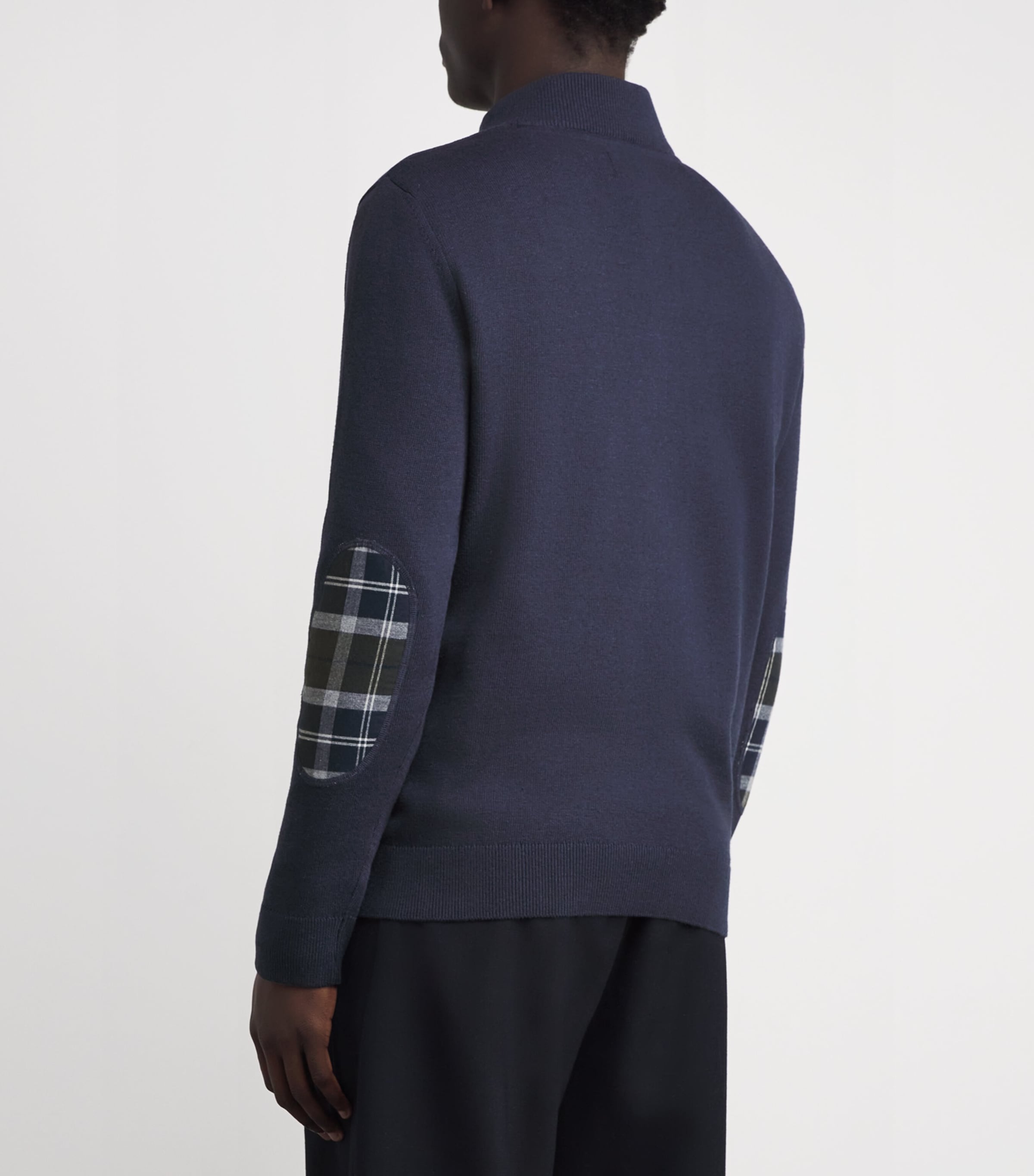Barbour Mens Cotton Avoch Half-Zip Sweater Navy Marl Image 4