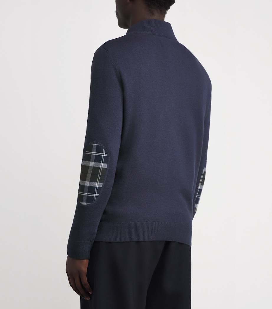 Barbour Mens Cotton Avoch Half-Zip Sweater Navy Marl Image 4