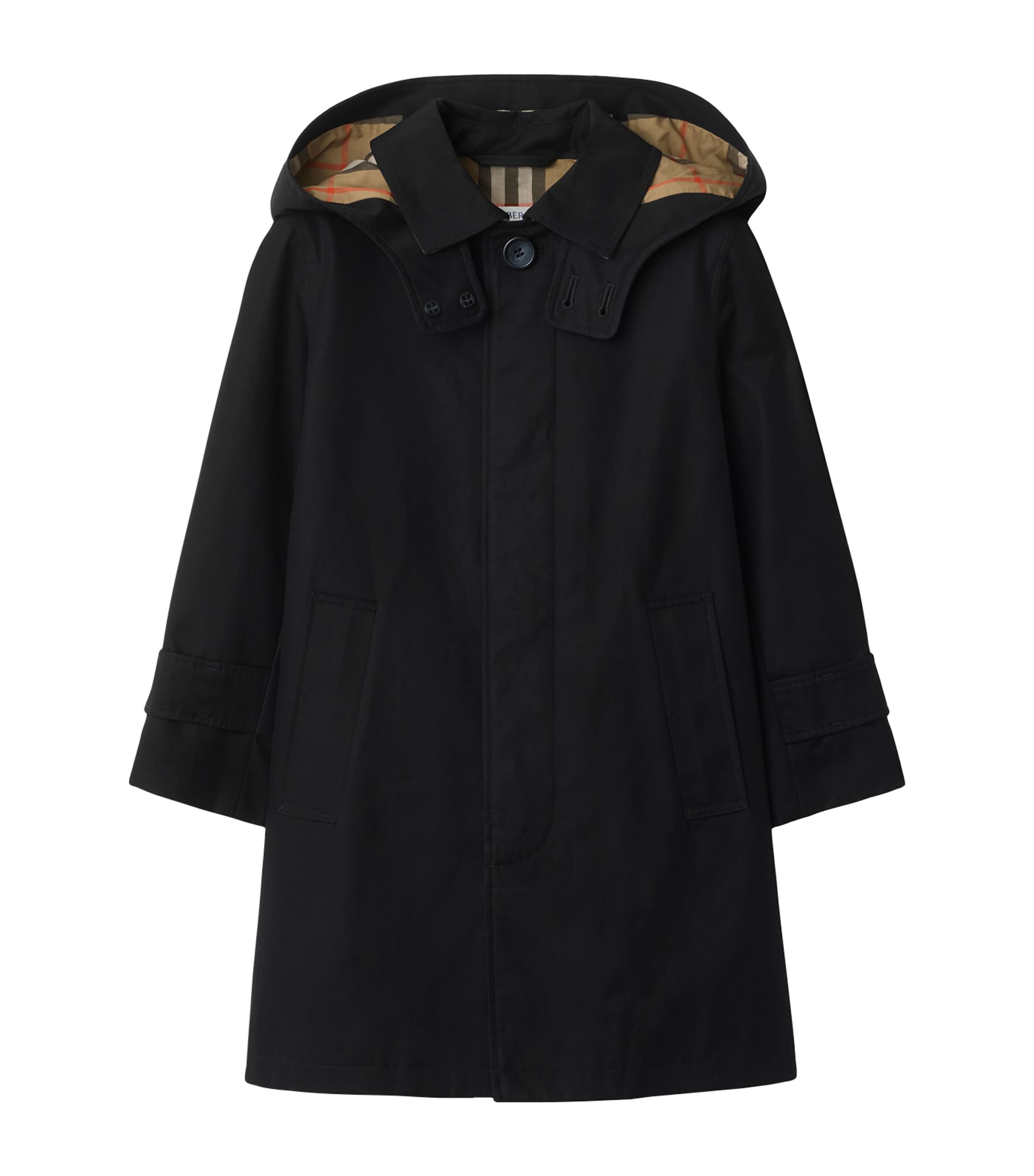 Burberry Kids Black Cotton Adaptable Car Coat (3-12 Years