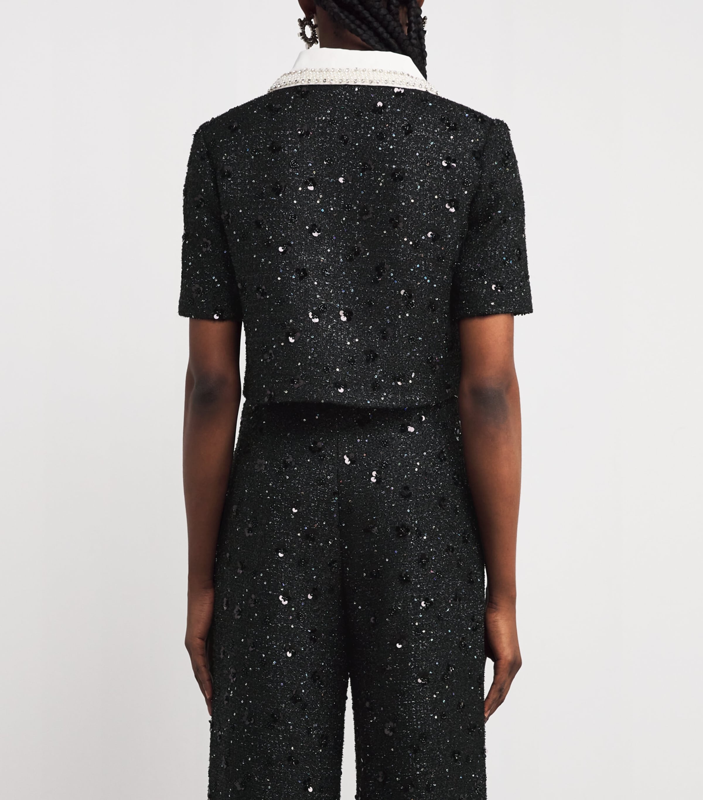 Embellished Tweed Jacket BLACK Image 4