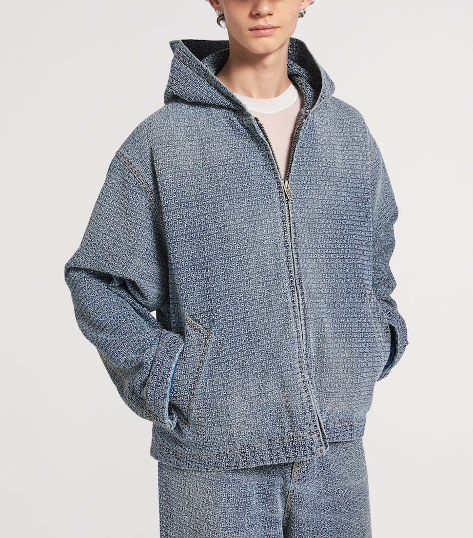 Balenciaga Mens Logo Embroidered Denim Jacket Image 5