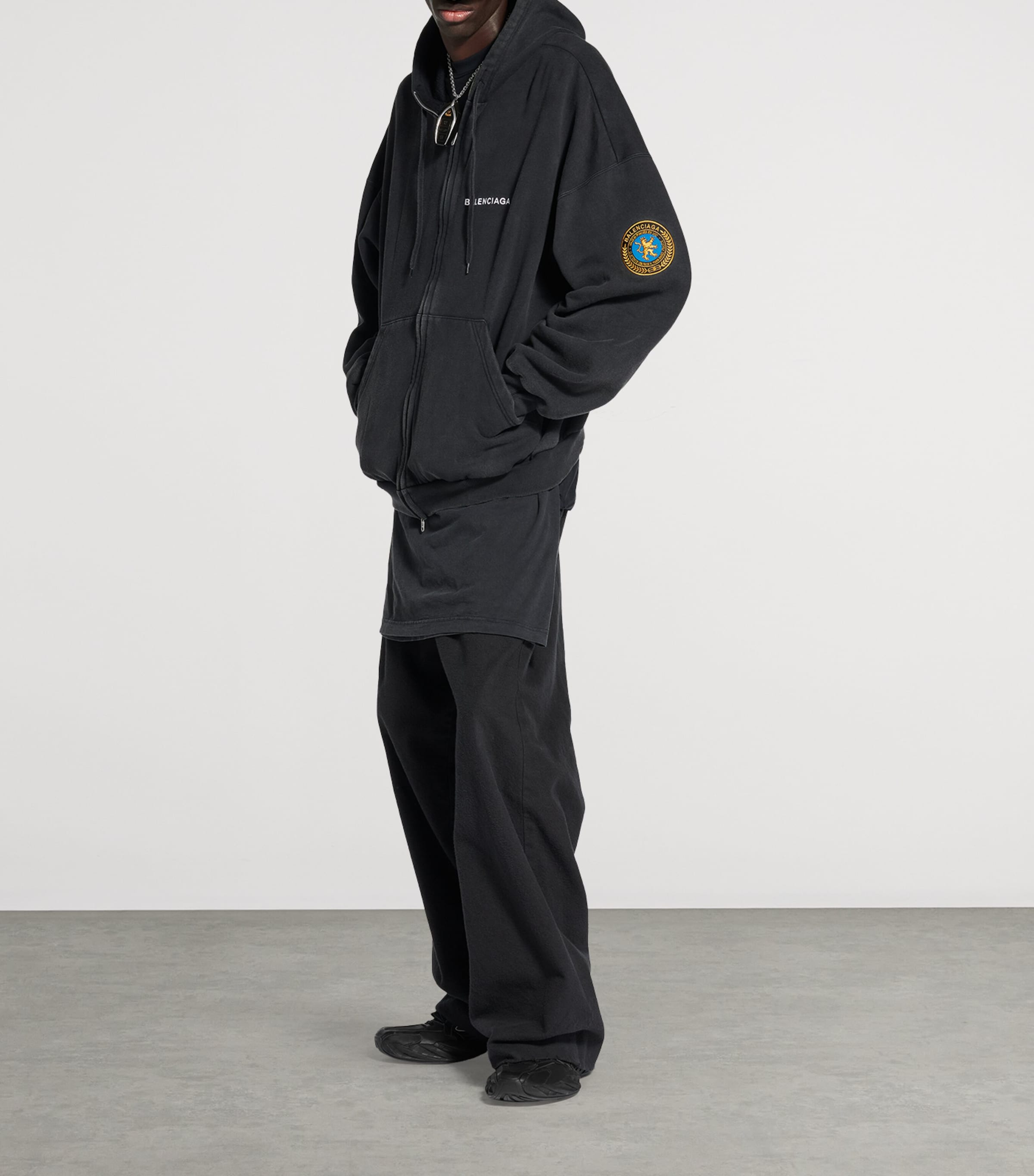 Balenciaga Black Nylon Uniform Merch Large Fit Bomber BALENCIAGA