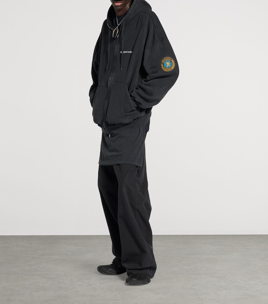 Cotton Uniform Patch Hoodie 1041 Image 4