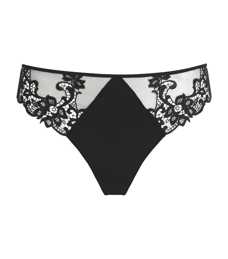 Lace Saga Thong 016 BLACK Image 1