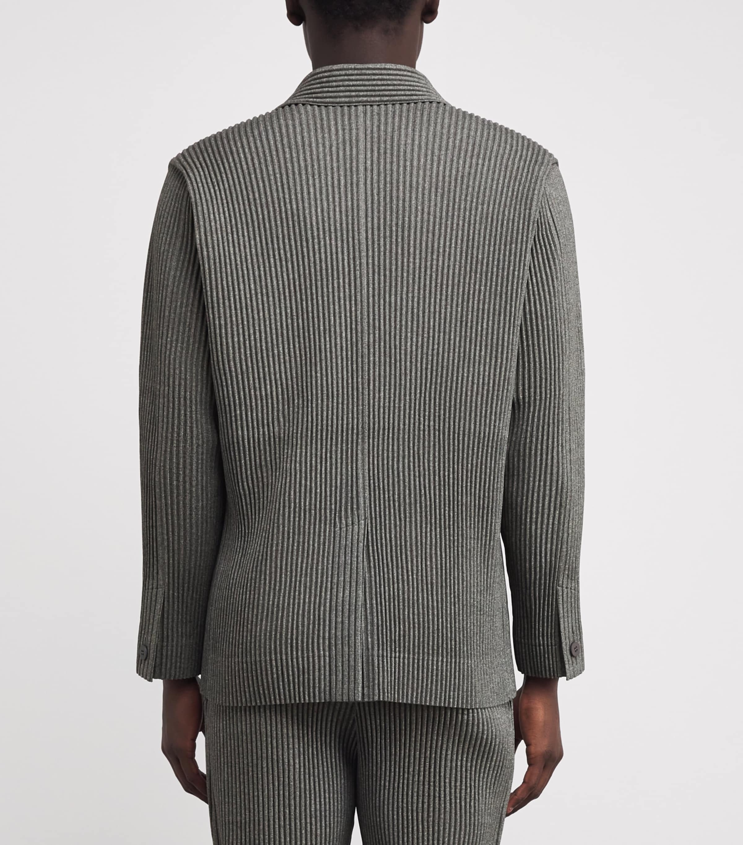 Wool-Effect Pleated Blazer 12-GRAY Image 4